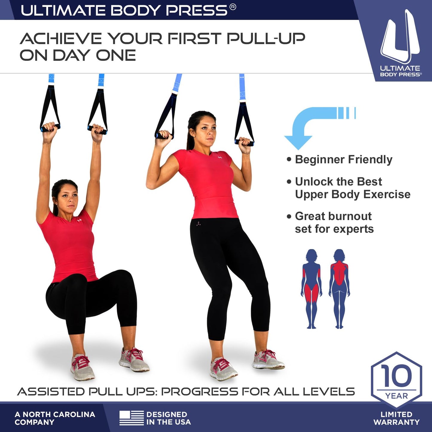 Ultimate Body Press Body Weight Resistance Trainer – Complete Functional Training System with Door Anchor & Quick S-Hooks – Professional Strength Straps for Full Body Workouts