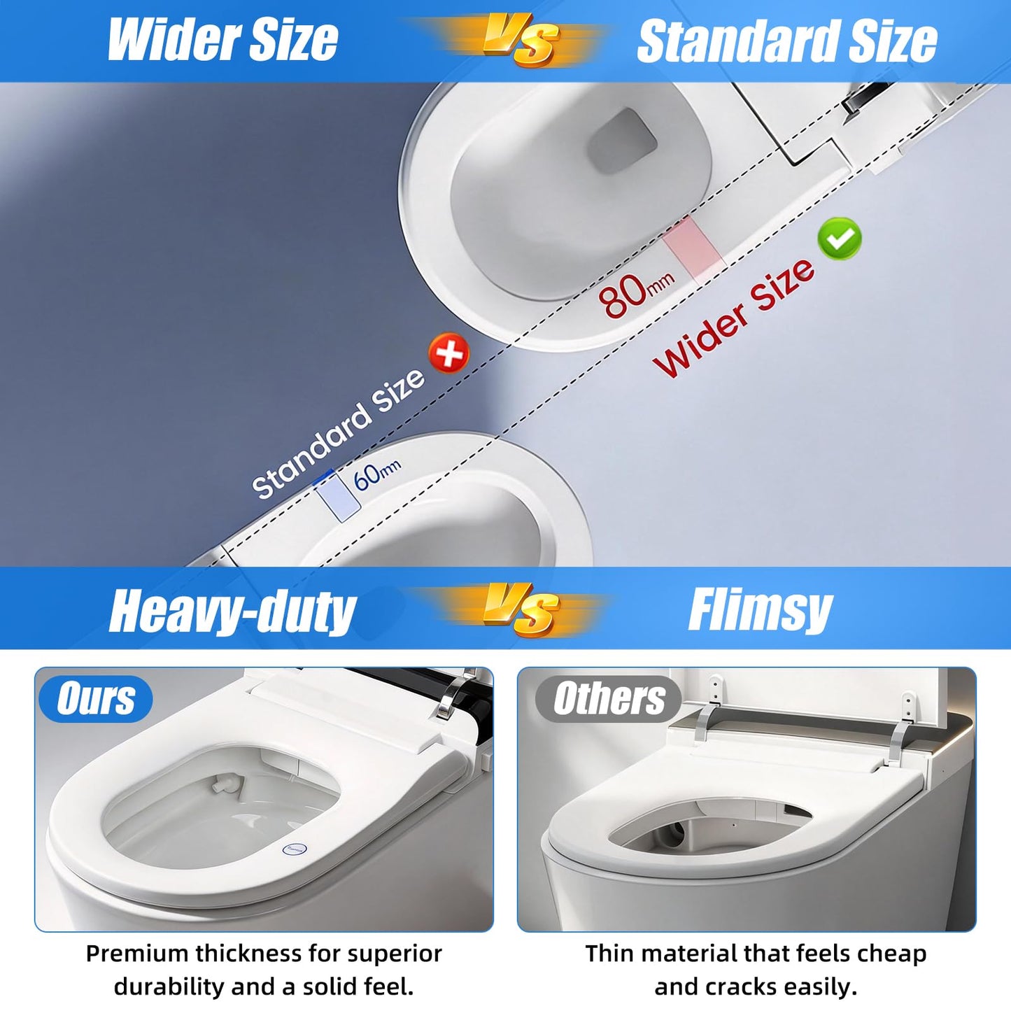 Smart Toilet with Bidet Built In, Auto Open, Heated Seat & Dual Auto Flush, Foot Sensor, Tankless Modern Elongated Electric Toilet with Warm Water Wash, Air Dryer, LED Display & 1000g MaP Flush