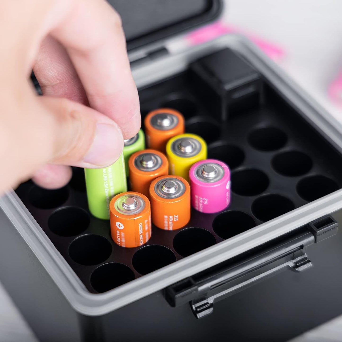 28x Tester,28 /14500 JJC AA Battery Case for AA, AA Battery Storage Case with Detachable Slots AA holder Organizer