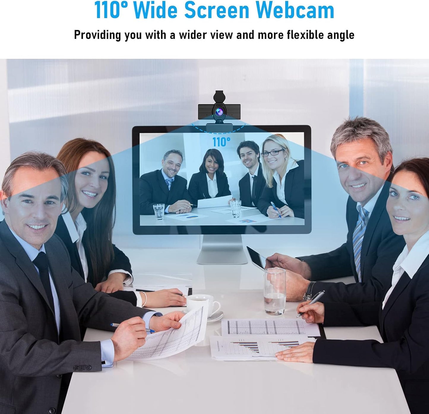 LITEPRO 1080P Webcam with Microphone & Privacy Cover, HD Web Computer Camera, USB Plug and Play Laptop PC Desktop
