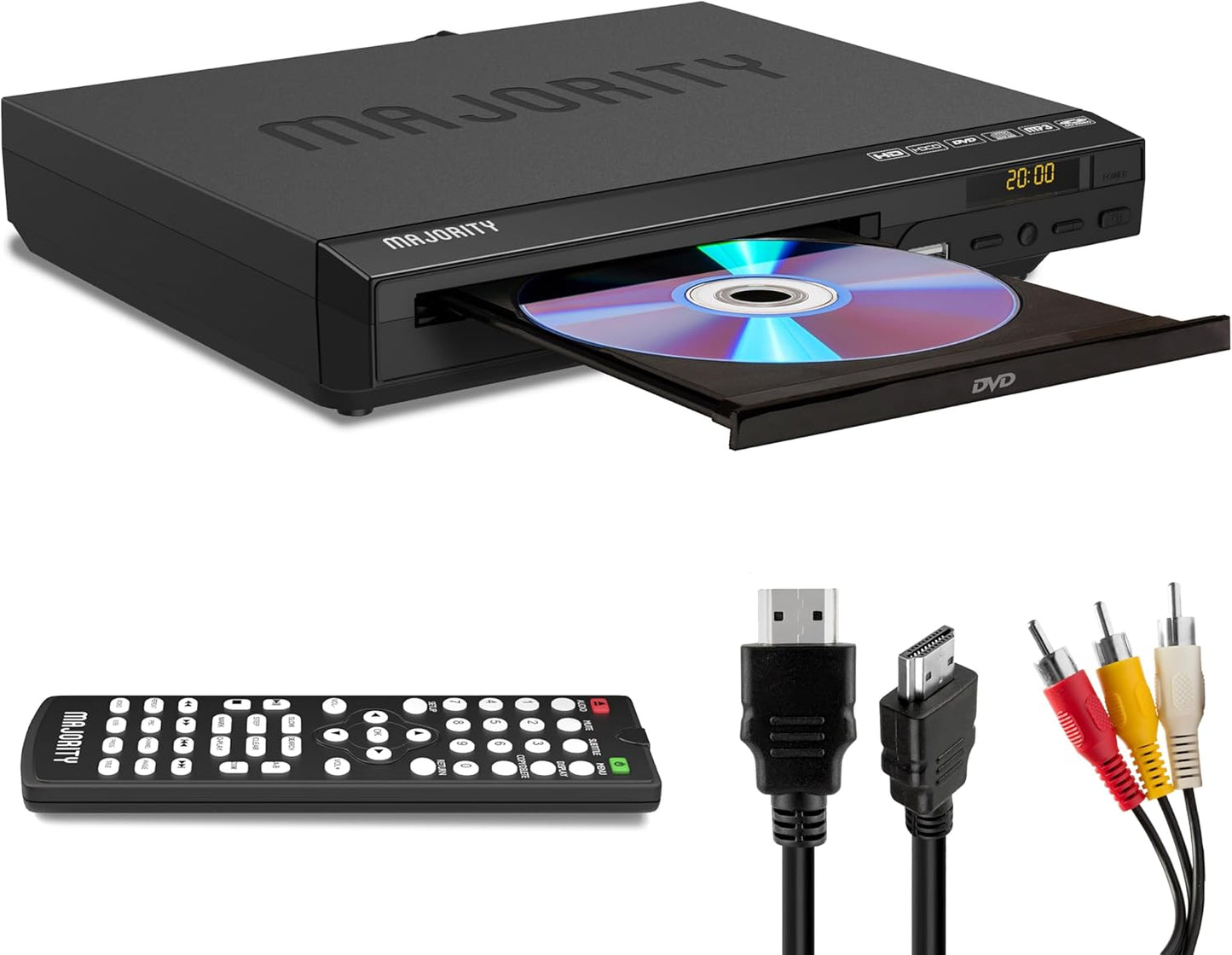 Majority 2026 1080P MP3 Model HDMI DVD Player for TV | Region Free DVD-Players for Smart TV | Mini DVD Player with USB