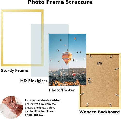 JCJMY 15x20 Picture Frame - Elegant Gold Design for Horizontal & Vertical Wall Display | 15 x 20 Inch
