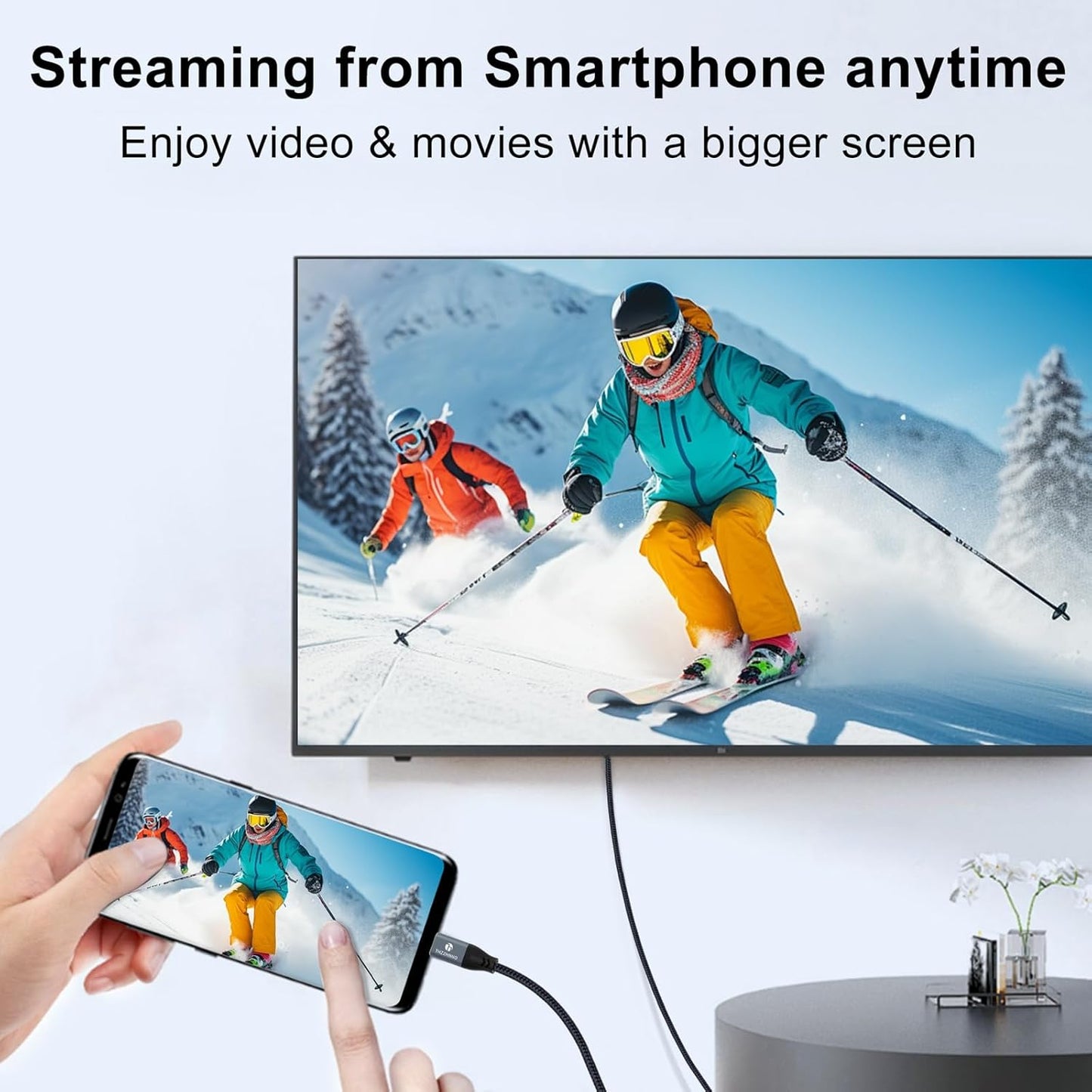 Thzzhnno 3.3FT, 1080P@60Hz USB C to VGA Cable USB Type C to VGA Conversion for Laptops, Mobile Phones, Tablets