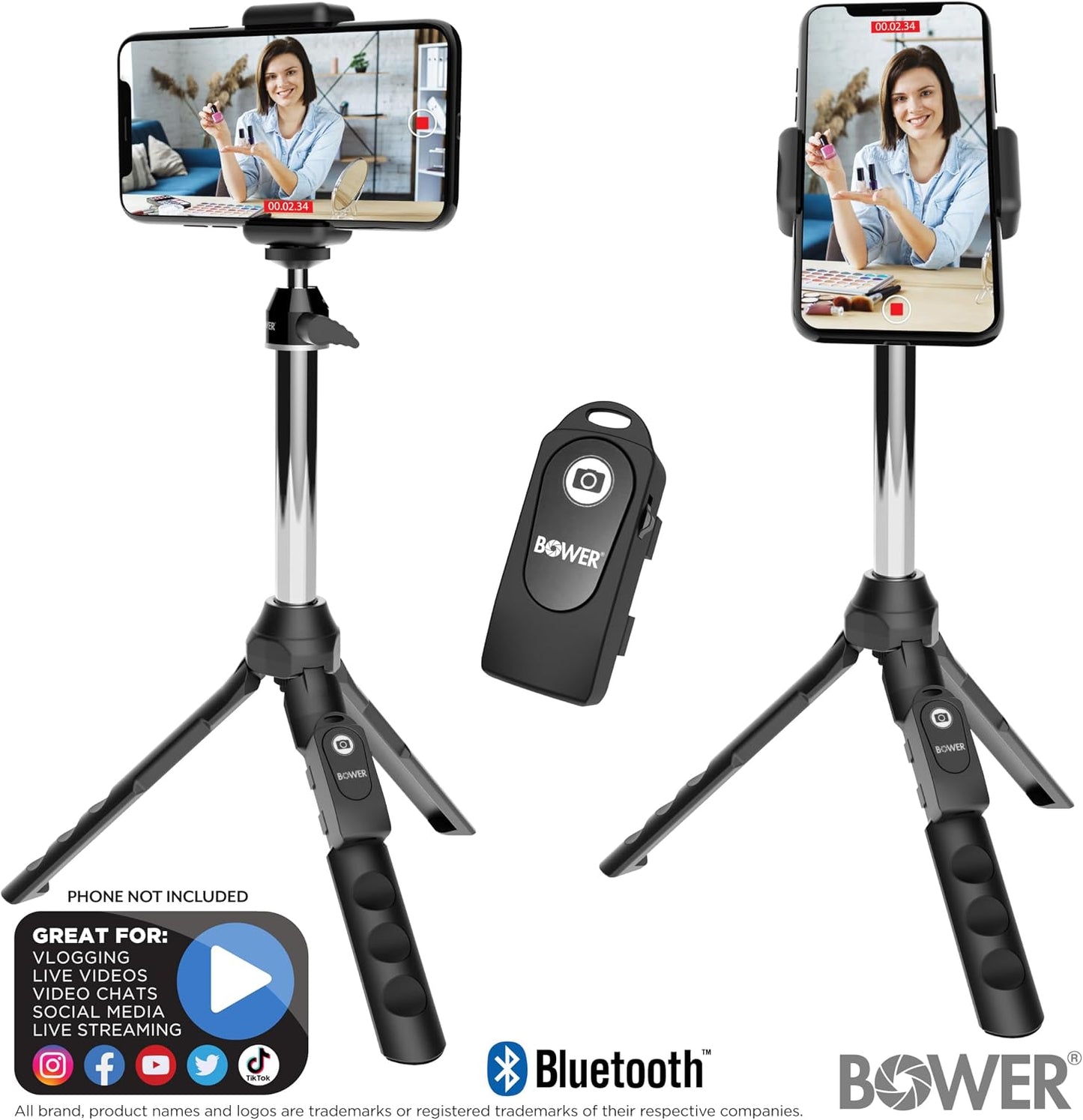 Bower 6-in-1 Multipod Tripod Selfie Stick with Remote Shutter for Smartphones