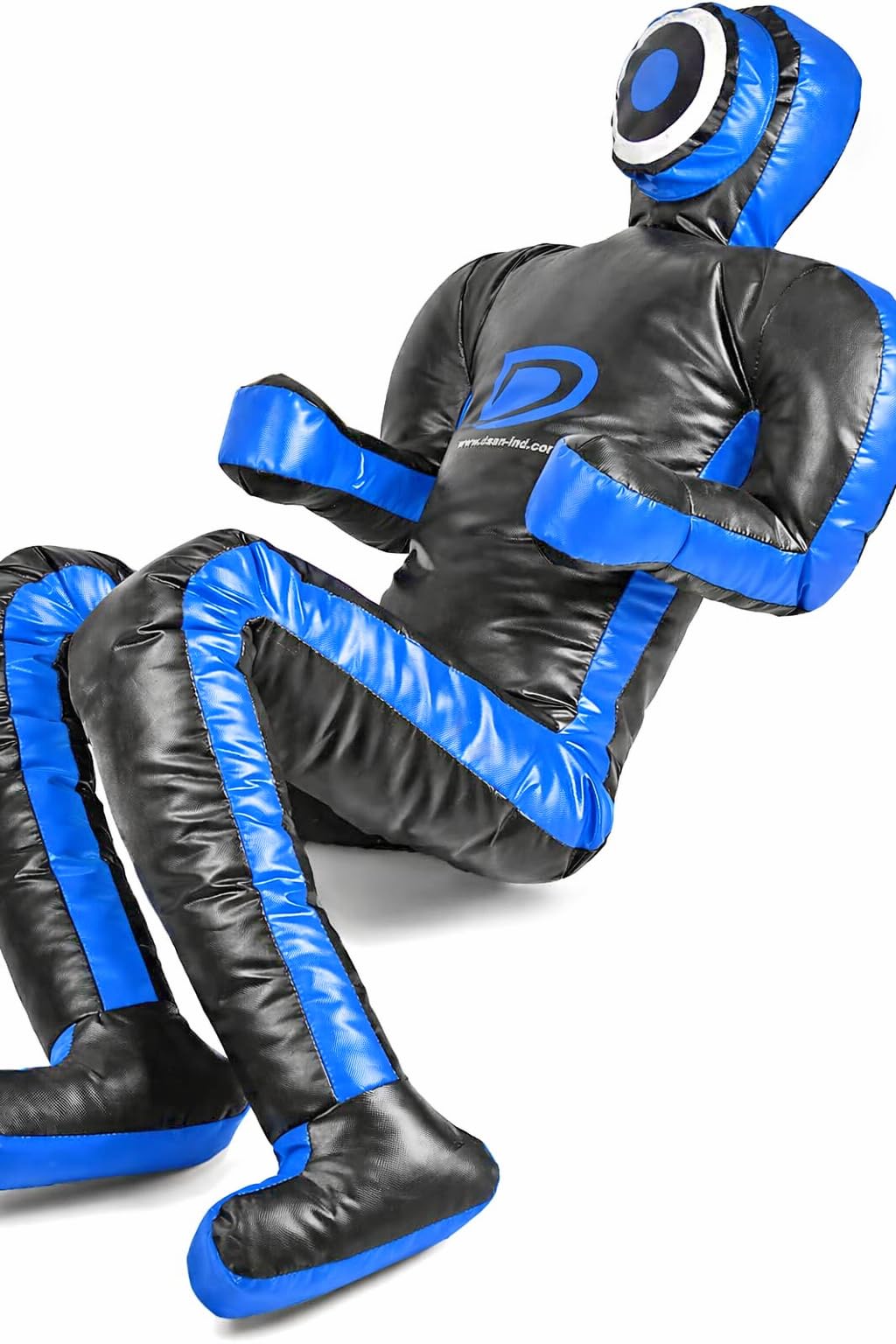 Grappling Dummy Multicolor BJJ, MMA, Wrestling & Judo Training Dummy Durable Punching Bag for Martial Arts & Self Defense Practice 180cm Unfilled (Black/Blue)