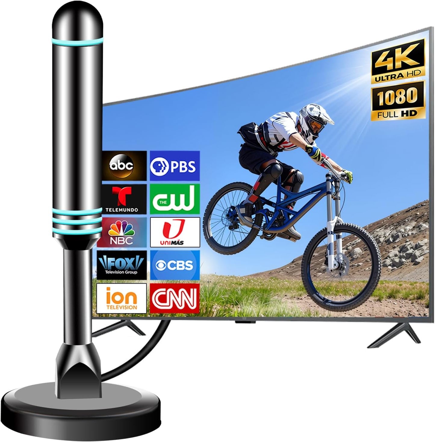 Generic 2026 4K 1080p TV Antenna Indoor, Digital TV Antenna for Local Channels, HDTV Antenna for TV Without Cable