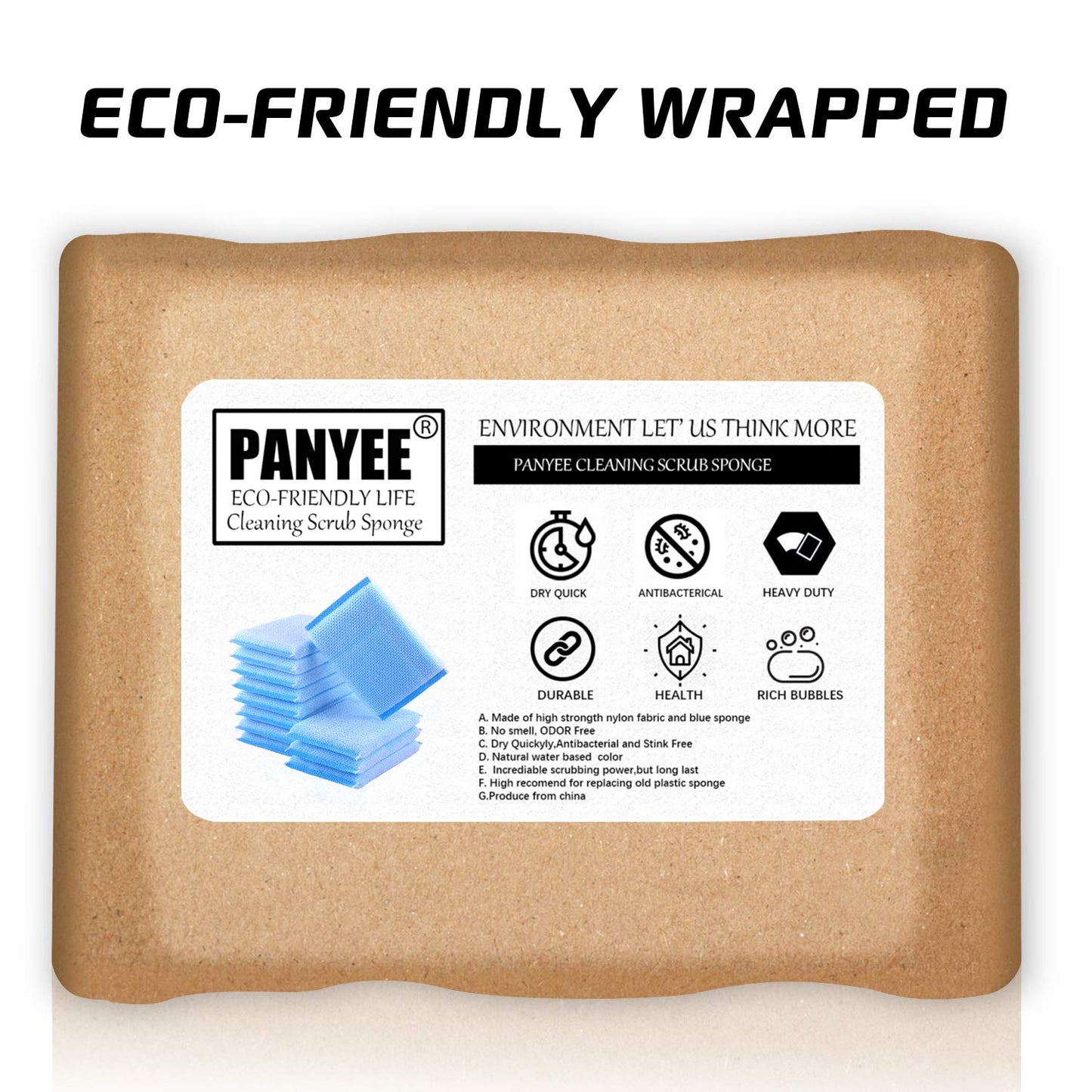 Nylon Cleaning Scrub Pad 12 Pack,Long-Lasting and Reusable Dishwashing Sponge,All-Purpose Scouring Pads Sponge for Kitchen,Bathroom