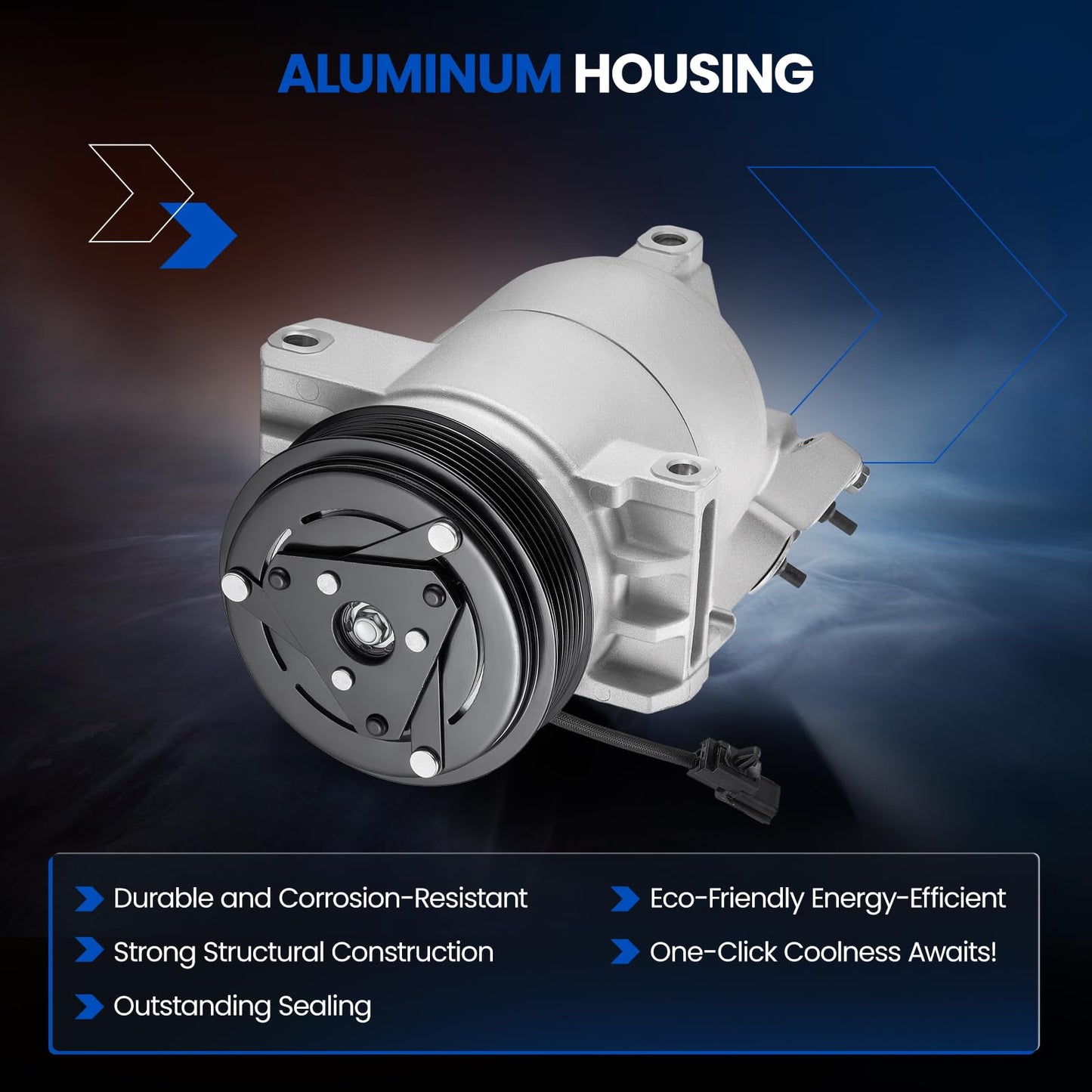 SYKRSS 98465 Air Conditioning A/C Compressor with Clutch Compatible with Chevrolet City Express 2015-2018 2.0L L4, Compatible with Nissan NV200 2013-2020 2.0L L4