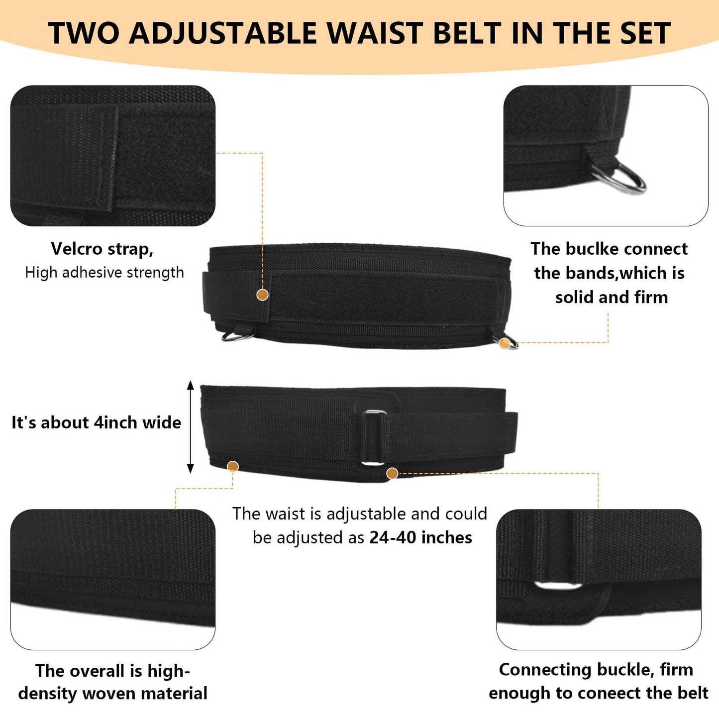 Tuyzhrymlic Speed and Agility Training Equipment, Two Resistance Bands and Adjustable Waist Belts 8pcs 80lb for Solo or Partner Exercise to Maximize Strength Power Focus Suitable for Muti-Sports