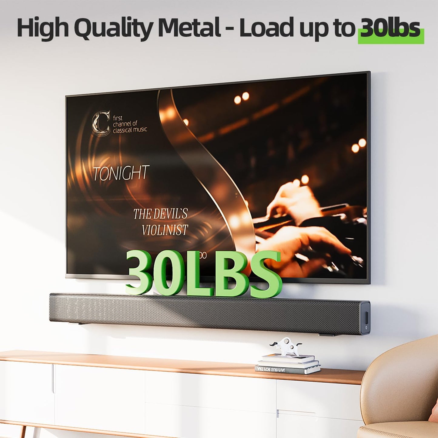 USX MOUNT 1 Soundbar Mount for Samsung, Sony, LG, Vizio, Bose, Onn & More Sound Bar Mounts-Universal Soundbar Mounting
