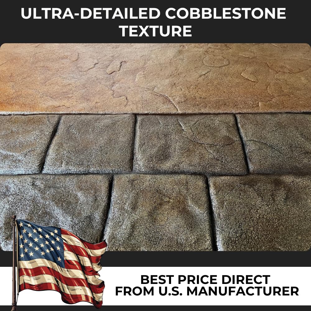 Old London Border Cobblestone Concrete Stamps Set of 3 | Made in USA | 31"x 12" | Durable Rigid & Flexible Mats for Driveways, Walkways and Patios – SM 7110/S-3