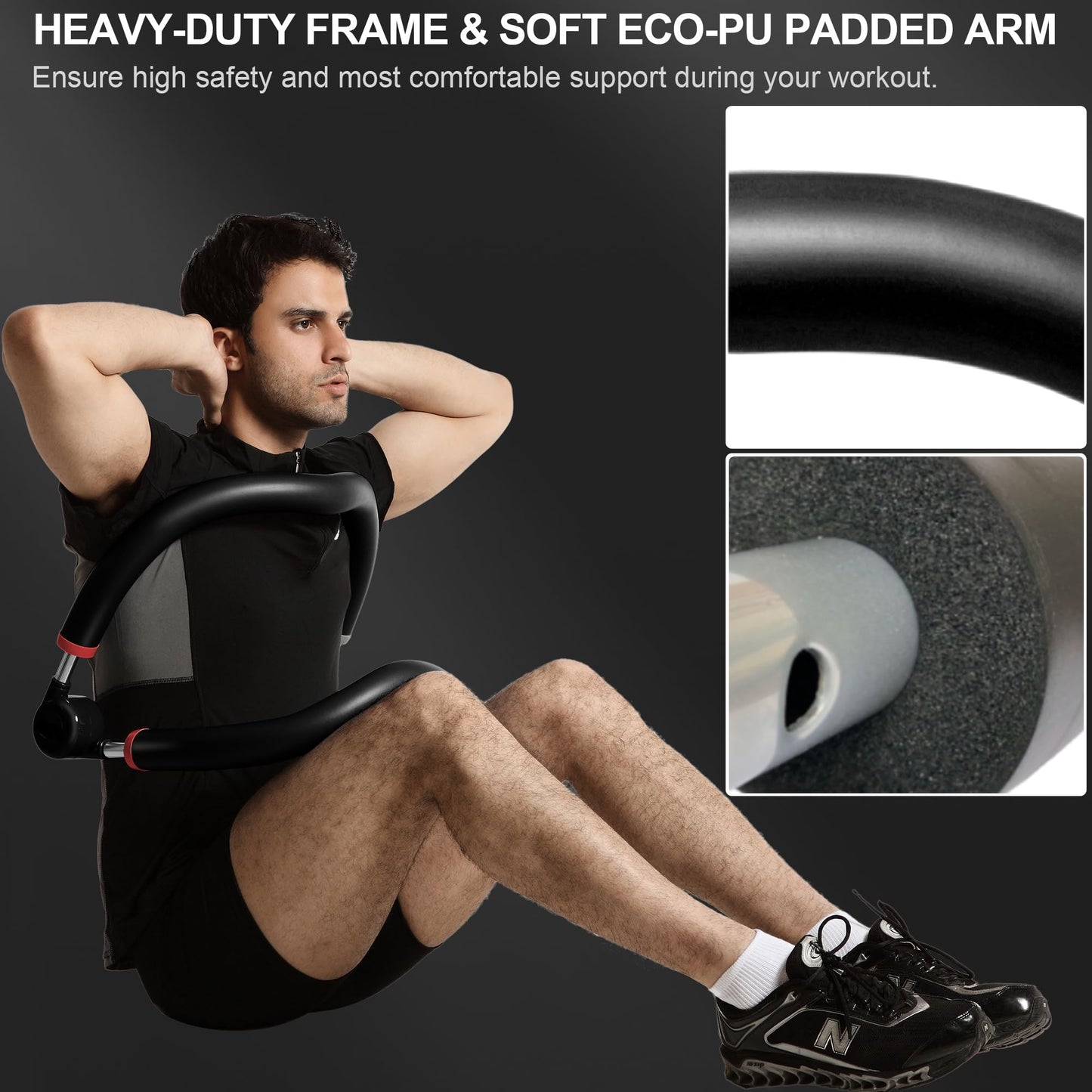 eHUPOO Ab Machine,Adjustable Sit Up Exercise Equipment For Stomach Workout, Adjustable Ab Workout Equipment, Abdominal & Strength Trainer For Men & Women Home Fitness Exercise .US Patented