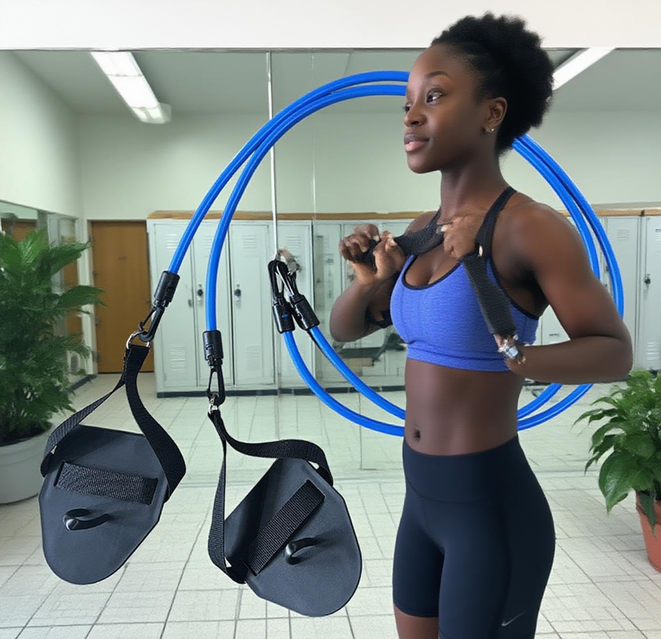 Bestookits Swim Training Equipment for Adults Swim Paddles Resistance Belt - Pool Tether Cord for Lap Swimming Water Belts for Water Aerobics Exercise