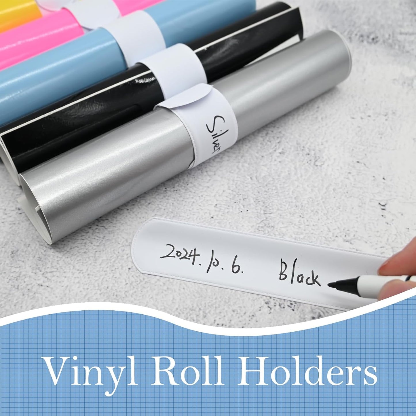 Skiennix Vinyl Roll Holders - 50 Pcs Storage Solution for Craft Room & DIY Projects