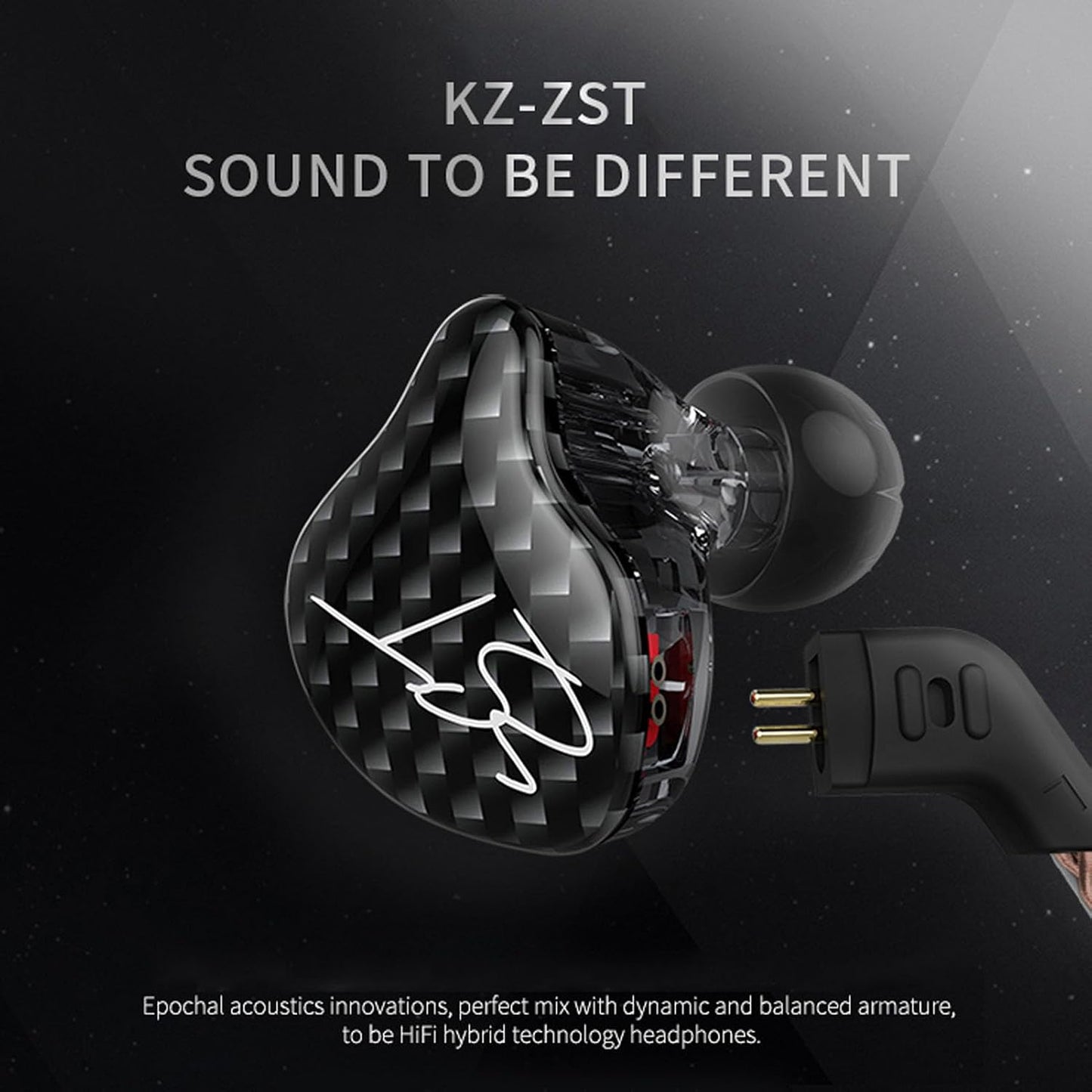 3.5mm 0.75mm 1BA 1DD Mp3 ASHATA Monitor Earbuds in Ear Monitor Headphones with Detachable Cable Right Angle Plug Pin