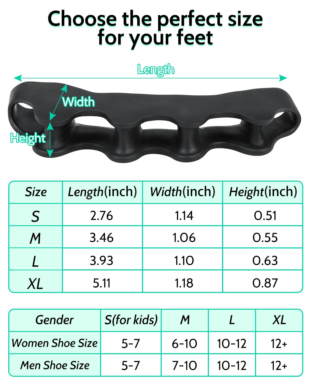 DLMDLM 4PCS Silicone Toe Separators to Correct Toes Alignment for Women and Men, Toe Spacers Straightener for Bunion Relief, Hammertoes and Overlapping Toes (Large)