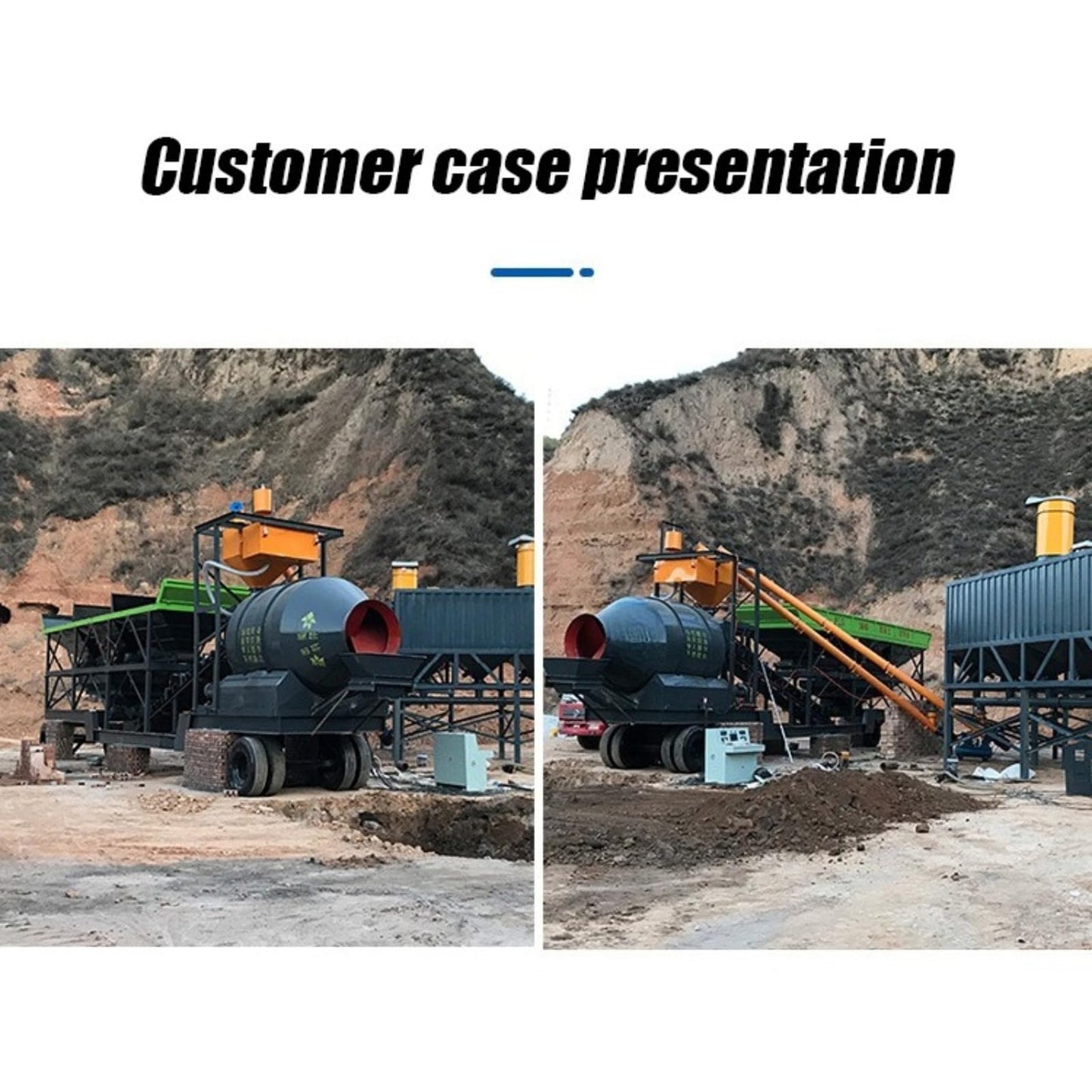Small Concrete Mixing Station, Portable Aggregate Batching Equipment with Central Mixing Structure, Mobile Cement Plant for Building Projects