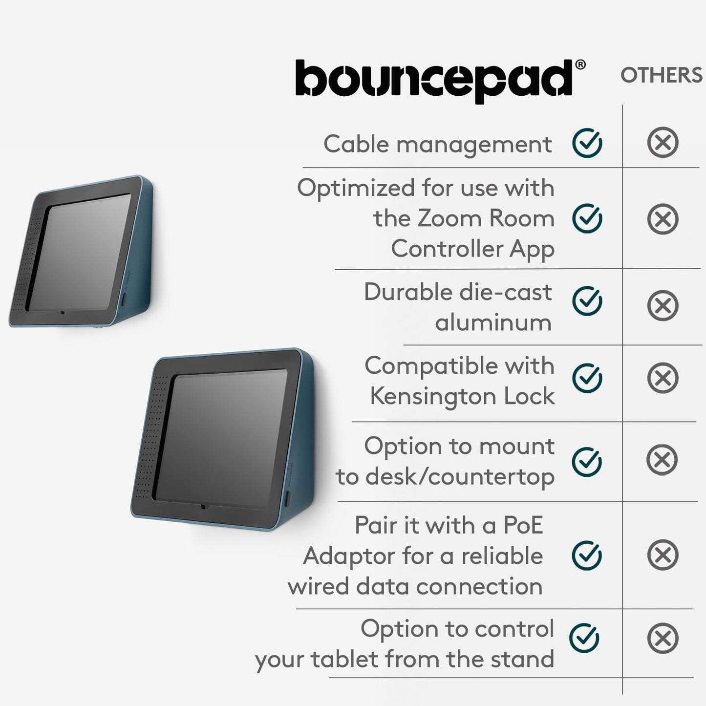 Bouncepad Link iPad POS Stand for Business | Kiosk Stand for Meeting Room Management | Table Mount Tablet Kiosk Register | iPad 10th Gen 10.9 | Black