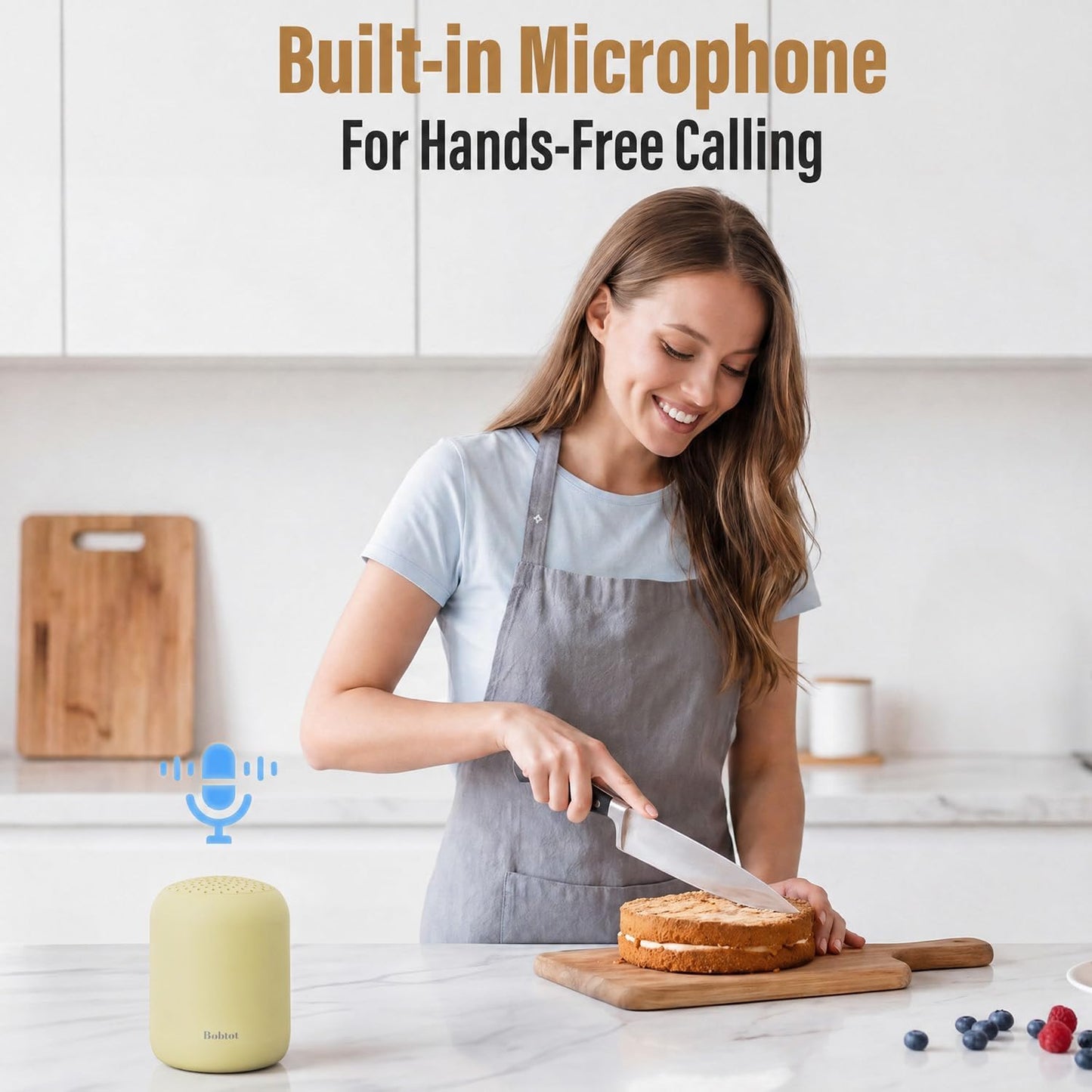 Bobtot 24H Portable Bluetooth Speakers Wireless, Waterproof Shower Speaker with Playtime, Loud Stereo Sound, TWS