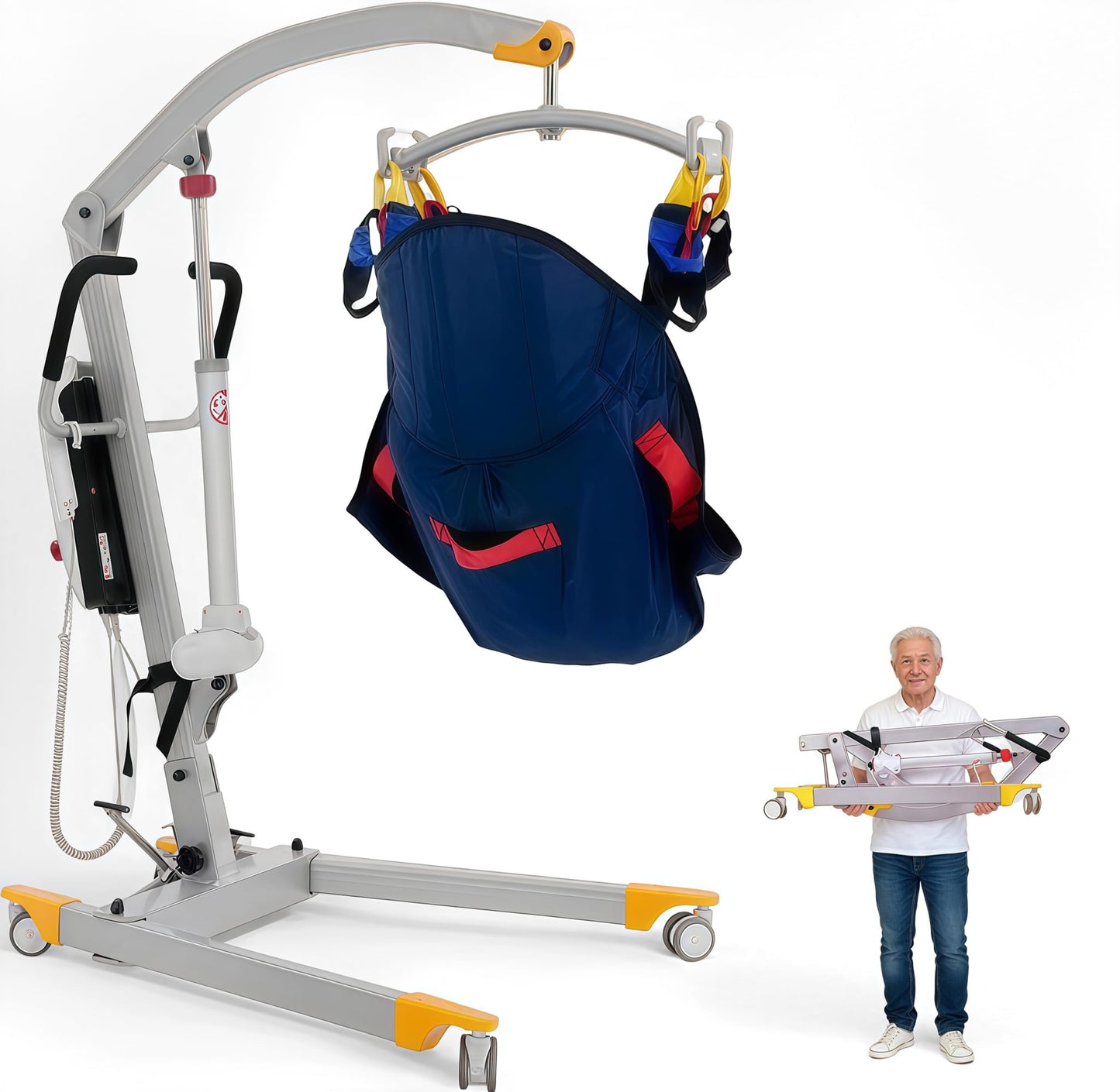 Carearise 2026-Upgrade Aluminum Electric Patient Lift for Home Use, Lightweight Premium 380lbs Patient Lift | Folding Body Transfer Lift for Car | New Version with Sling