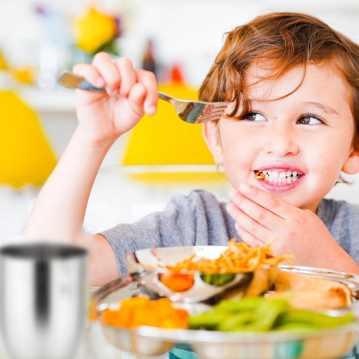 Ahimsa Stainless Steel Kids Utensils Set, Pediatrician Designed, Premium Kids Silverware, Non Toxic, Dishwasher Safe, Big Kid Fork and Spoon