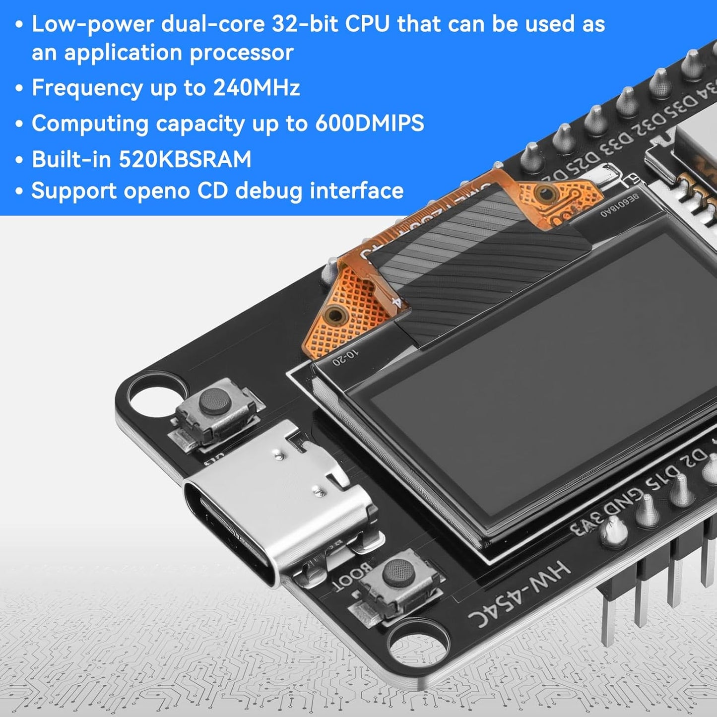 Meshnology ESP32 ESP-32S ESP-WROOM-32 0.96 inch 2.4GHz 30 Development Board mit OLED Display Dual-Mode Development