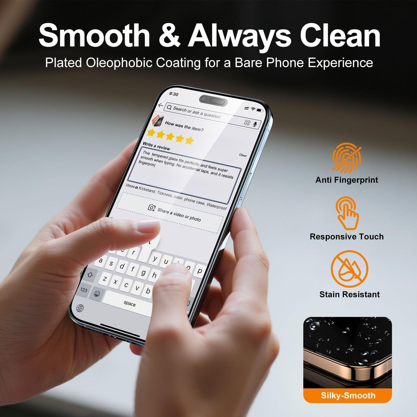 9H 2 Pack BossKiss for iPhone Air Privacy Screen Protector, TOP Hardness Military Grade Shatterproof HD Tempered Glass
