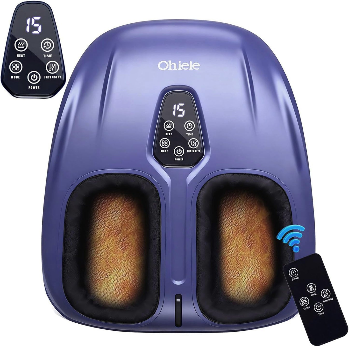 Ohiele Foot Massager with Heat,Shiatsu Deep Kneading Massager for Plantar Fasciitis, Foot Massage Machine with Multi Massage Modes & Remote Control for Pain Relief (Purple)