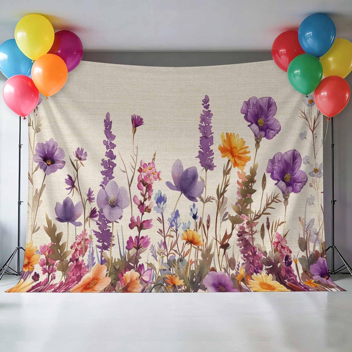 Vyrn Klynt Country Decor,12x8ft Flower Purple Lavender Plant Photography Backdrop for Portrait Photo,Photoshoot