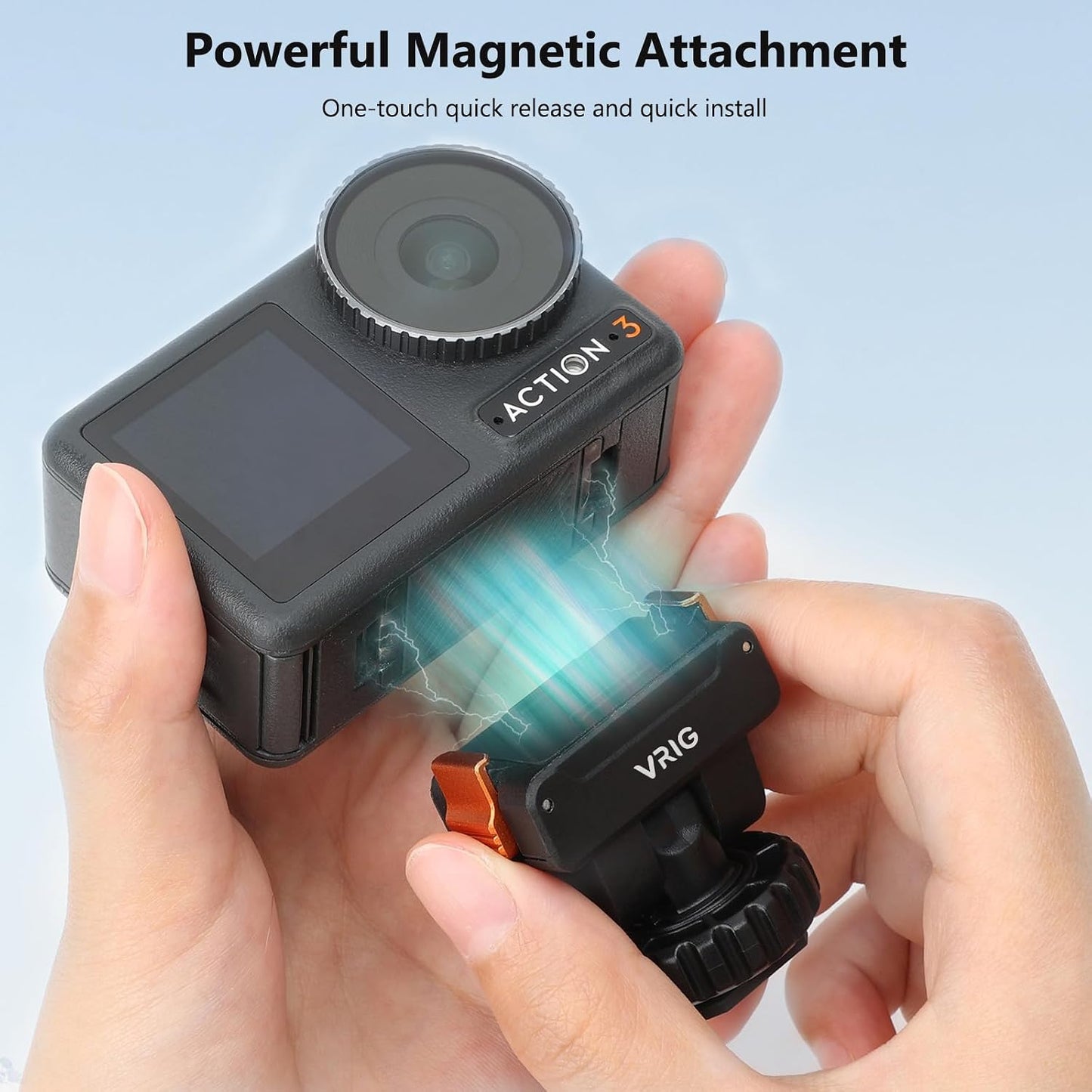 VRIG Express 5Pro, 180 1/4" 360,Action4,Action3 VRIG Cold Shoe Action Camera Magnetic Quick Mount Holder for DJI OSMO