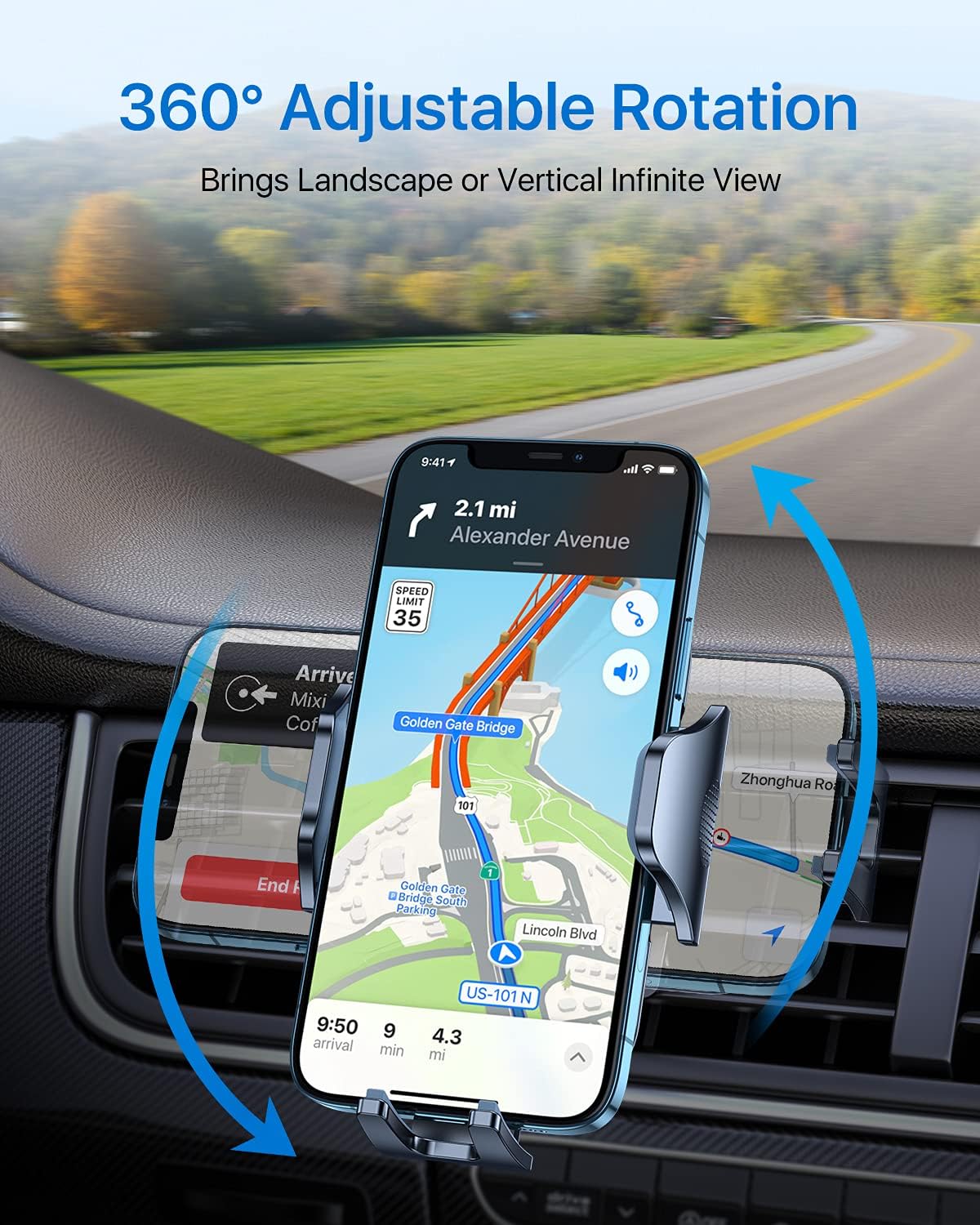 andobil 2026 17 15 14 13 S26 S25 Upgraded Car Phone Holder Mount for Vent, Military Sturdy Metal Clip Air Vent Phone