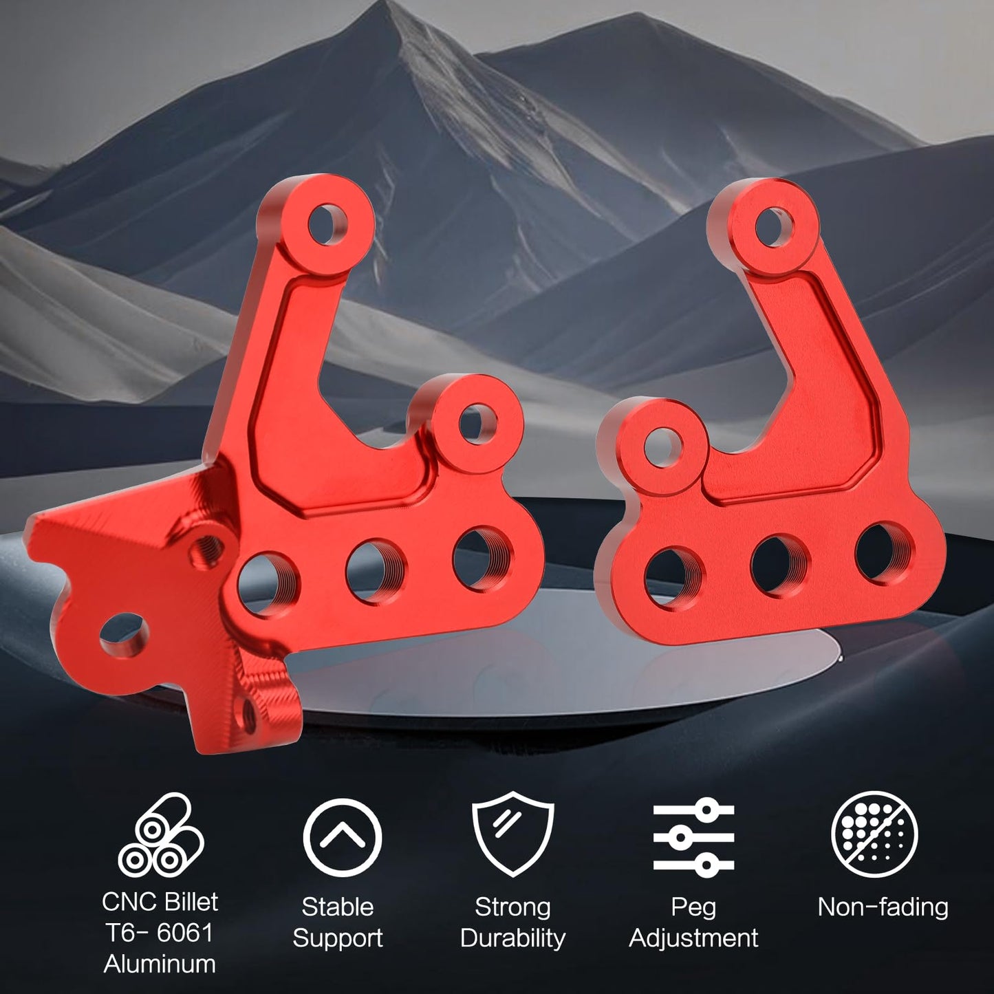 LKV Surron Peg Bracket for Sur Ron Light Bee X/S, CNC Aluminum Foot Peg Mount Pedal Support for Electric Dirt Bike, Heavy Duty Footrest Replacement (Red)