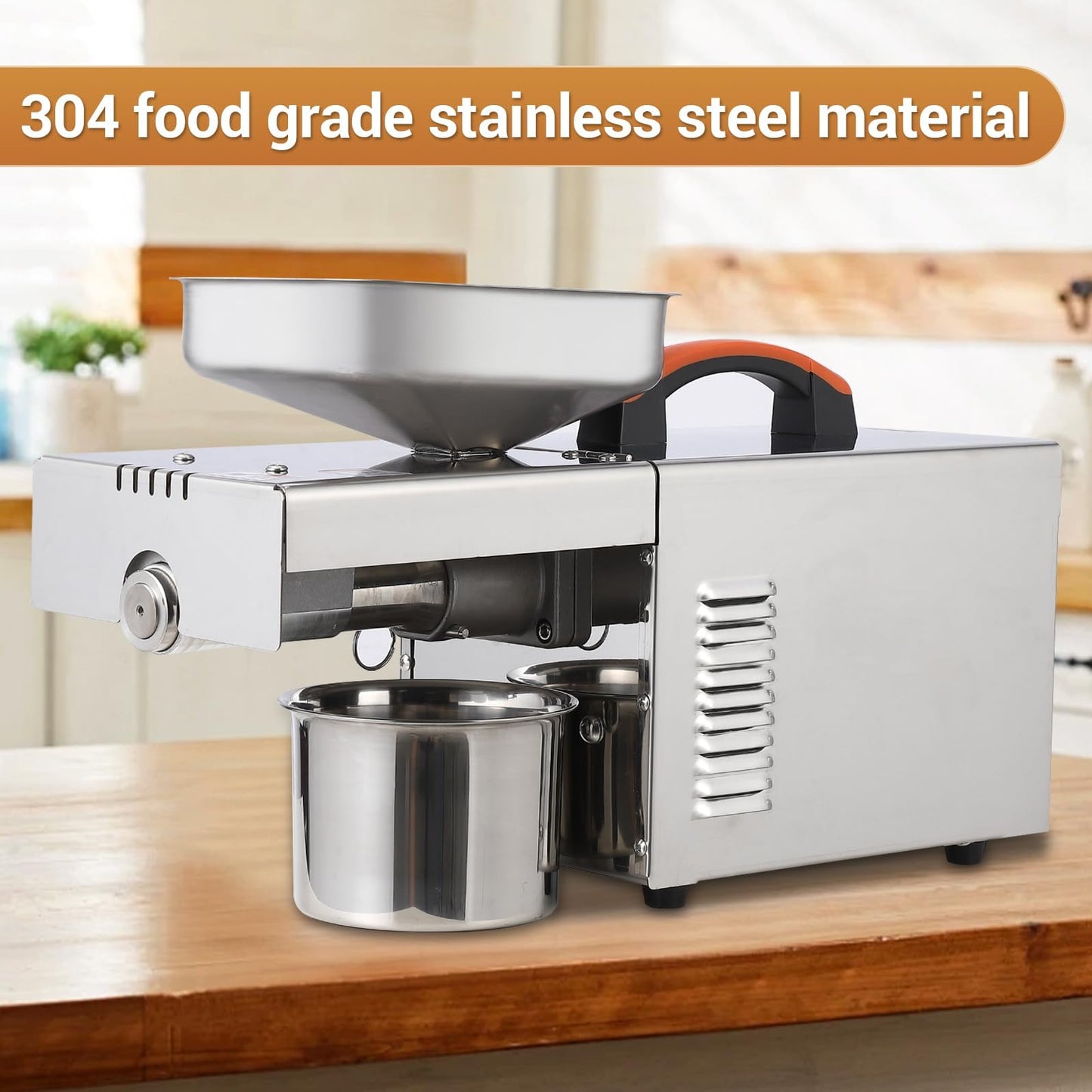 GarveeHome 900W Electric Oil Press Machine - Automatic Cold & Hot Oil Extractor with 304 Stainless Steel, Perfect for Pressing Peanut, Sesame Seeds, Walnut, Almond, Pumpkin, and Rapeseed