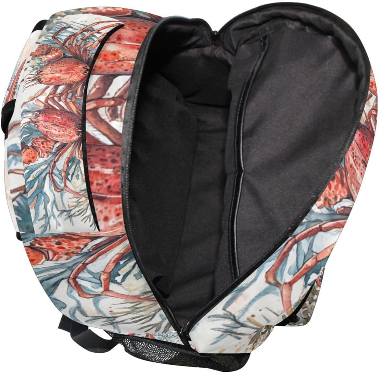 Krafig Backpacks Backpack Daypack Watercolor Red Lobsters Corals Boys Girls Kids School Bookbag, School Bag Travel