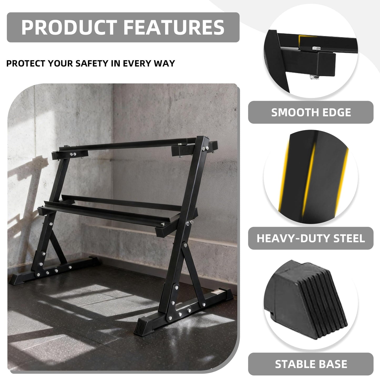 BalanceFrom Dumbbell Rack Multifunctional Weight Stand for Home Gym, 2 Tier Weight Rack