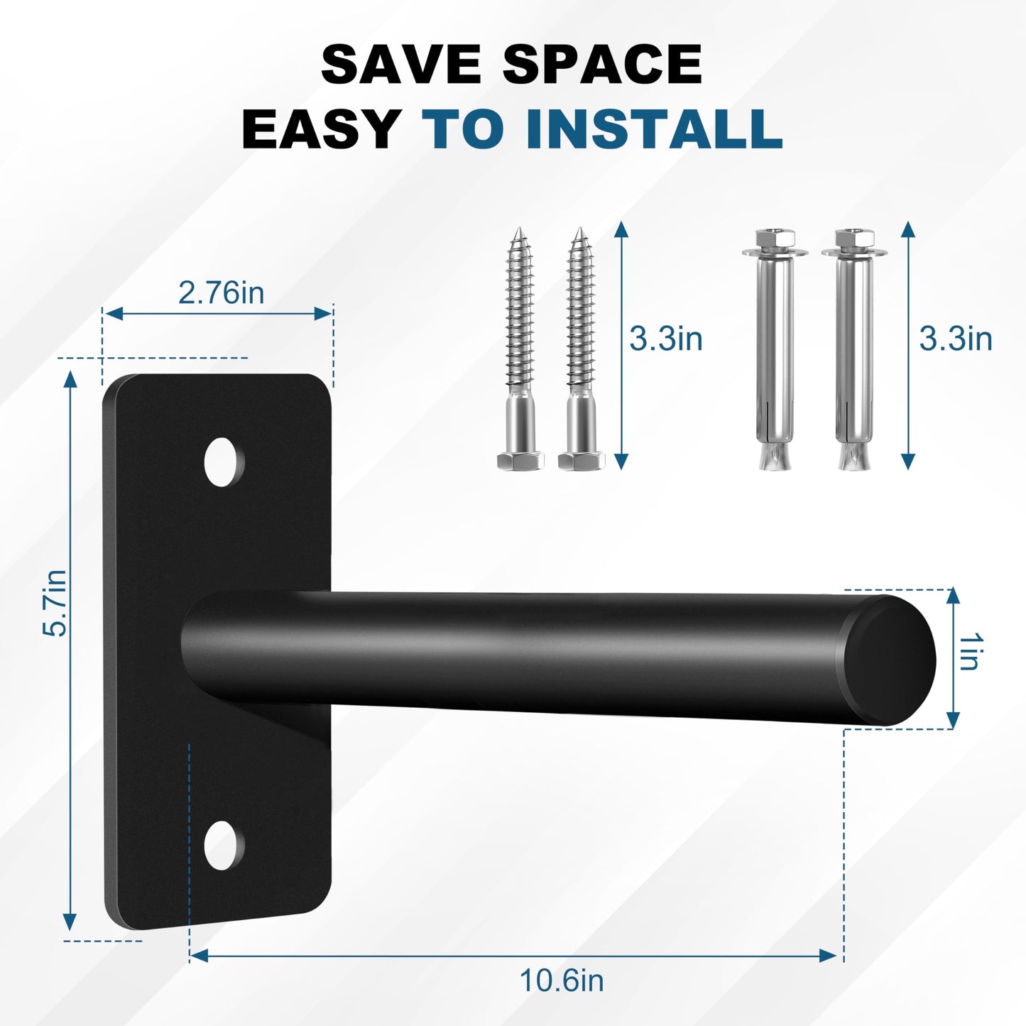 EVERYMATE Weight Plate Rack, Wall Mount Weight Plate Holder for Bumper Plates, Max Weight Capacity 330 lb, Home Gym Organizer