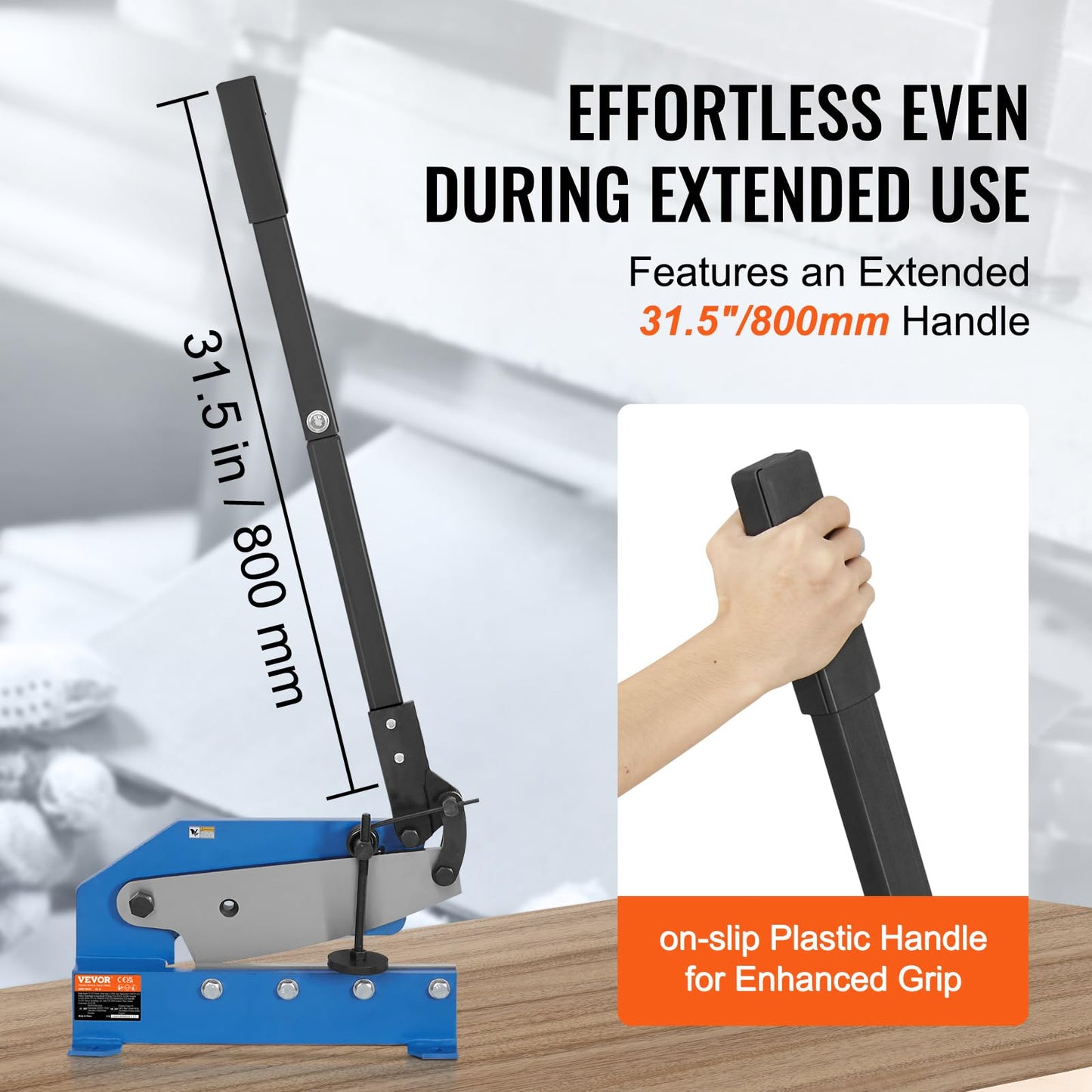 VEVOR Hand Plate Shear 12",Manual Metal Cutter Cutting Thickness1/4 Inch Max,Metal Steel Frame Snip Machine Benchtop 1/2 Inch Rod,for Shear Carbon Steel Plates and Bars