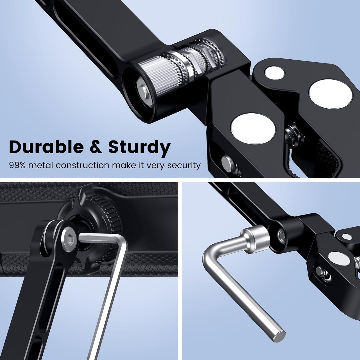 CreaDream 4.7 13 inch Tablet Holder for Microphone Stand, Aluminum Mic Music Stand Holder Mount for Phone and iPad