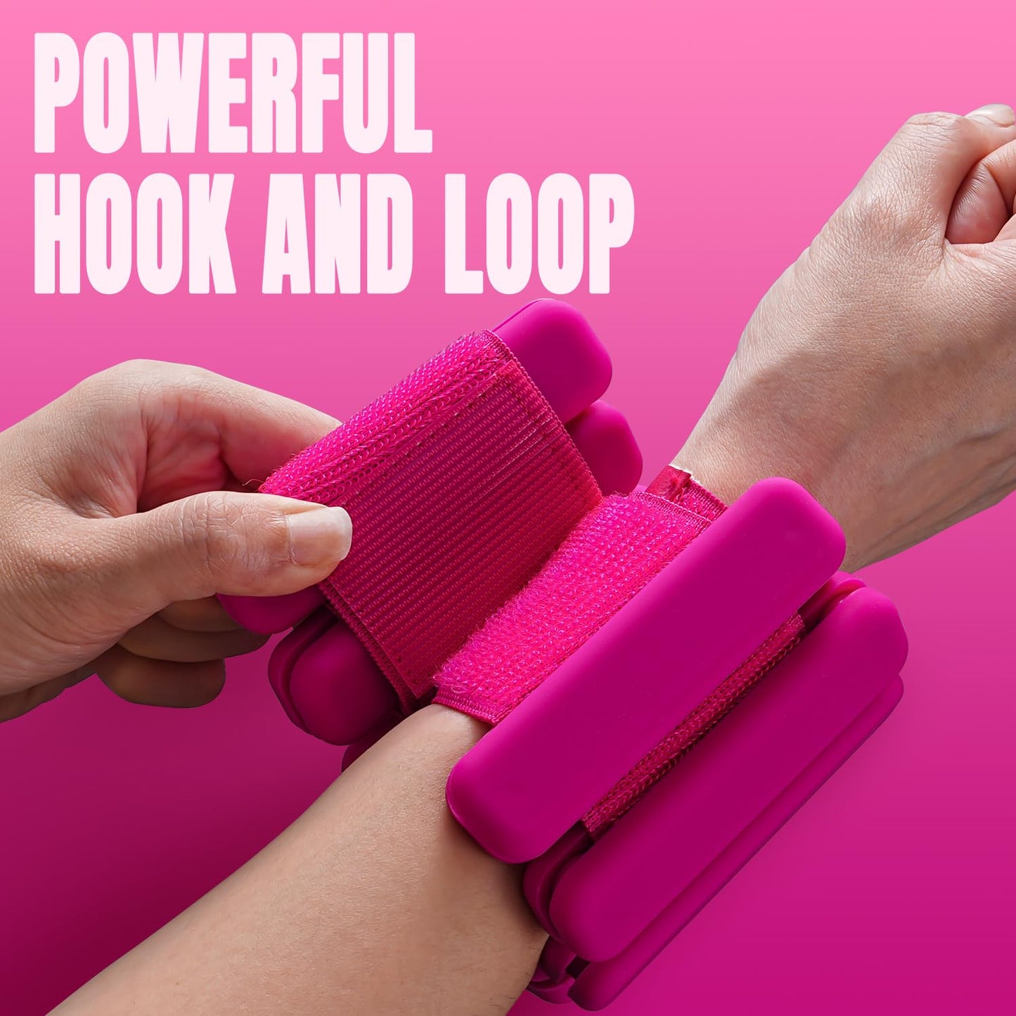 Sportneer Wrist & Ankle Weights for Women Men - 1 Pair (1 lb/2 lb Each) | Adjustable Weighted Bracelet Silicone Bangles for Yoga, Dance, Pilates, Cardio, Aerobics, Gym, Pool Exercises and Jogging (Pink Flash, 2 LBS x 2)
