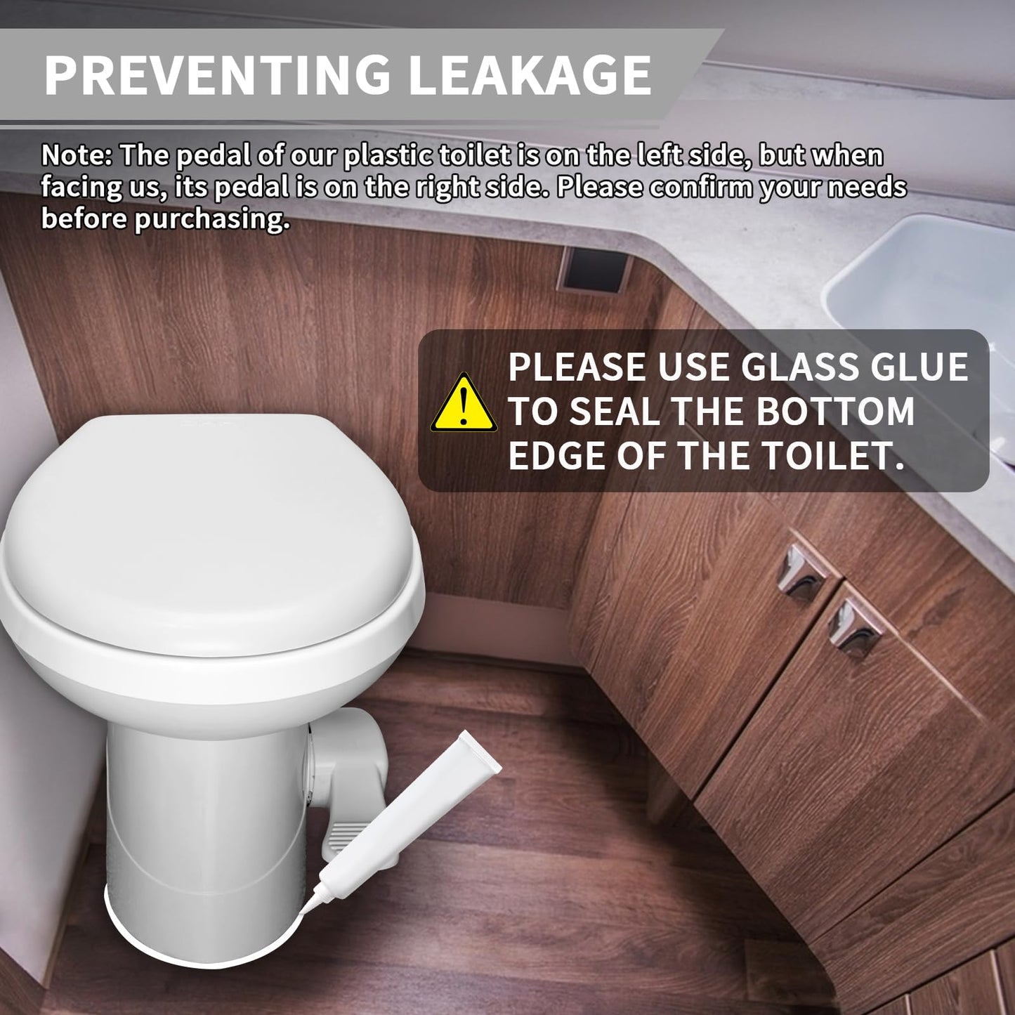 MuRealy RV Toilet - Upgraded Gravity-Flush Pedal Flush(2026 New), 4.5 Gallons RV Camper Toilet High Profile with Damping Slow Down Toilet Seat and Cover for RVs, Trailers