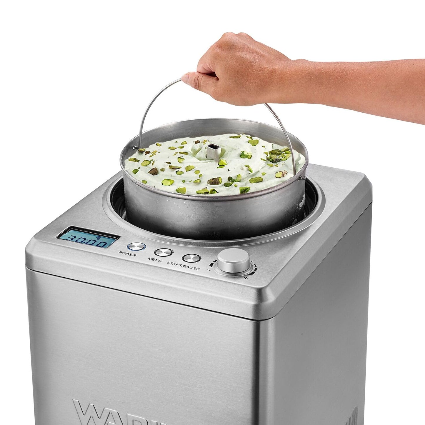 Waring Commercial 2.5-Quart Compressor Ice Cream Maker Machine, Built-in Compressor No Pre-Freezing, for Restaurants & Professional Kitchens, WCIC25