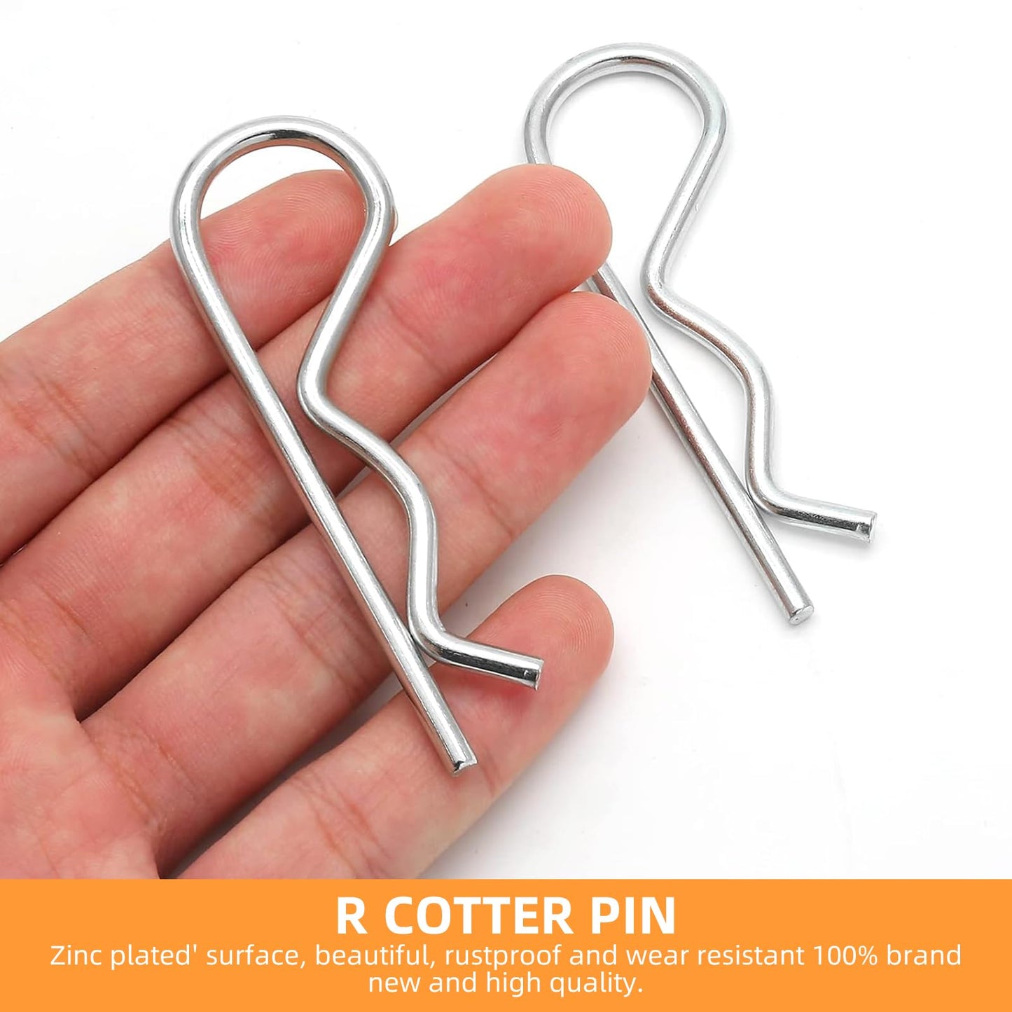 Heavy Duty Hitch Pins R Clips Spring Retaining Wire Hair Pins Cotter, Large Stainless Steel Spring Retaining Wire Hair Pins for Trailer Tractors Mower Carts Truck Lock System(Pack of 10)