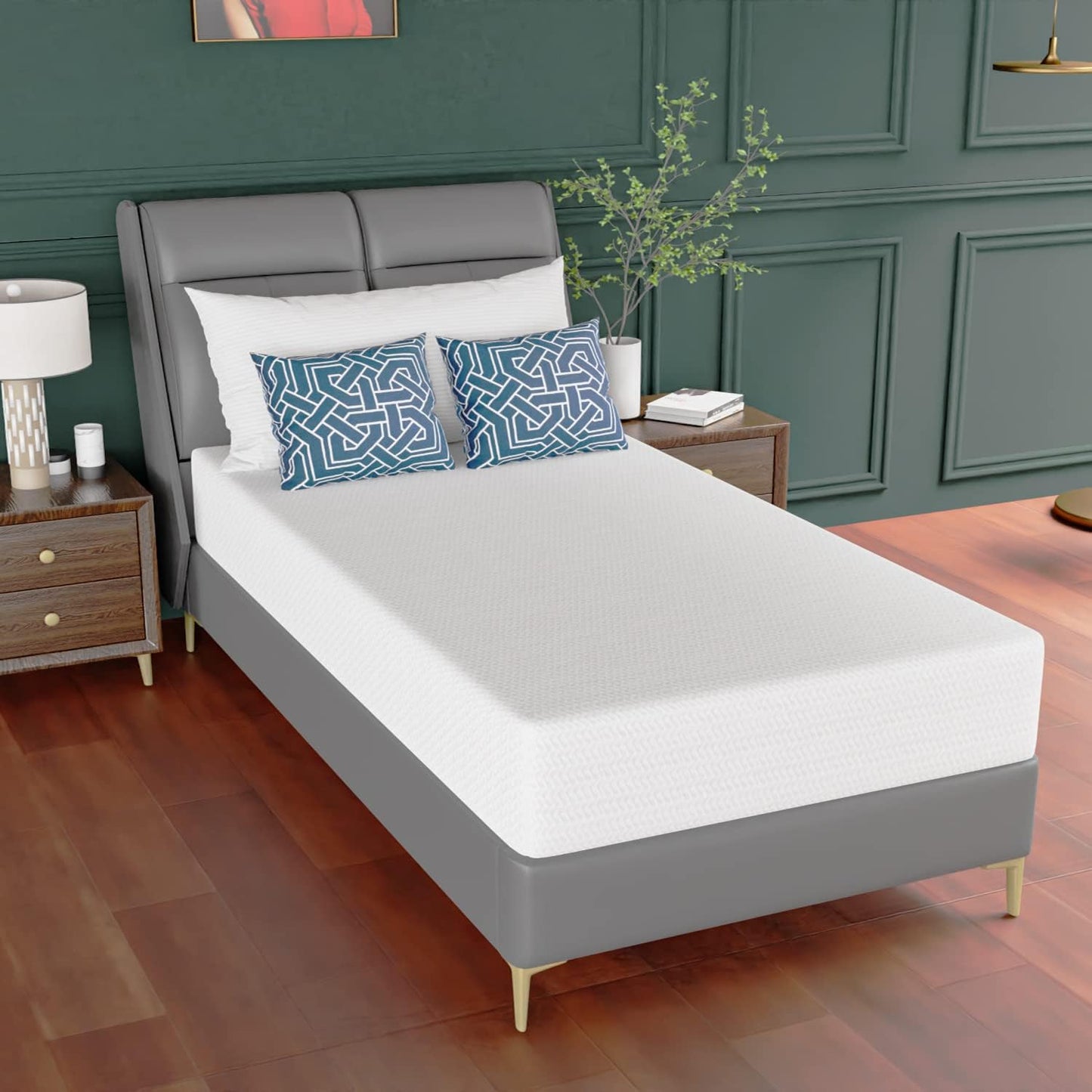 PayLessHere Twin Mattress - 10 Inch Green Tea Memory Foam, CertiPUR-US Certified, Medium-Firm, Removable Cover