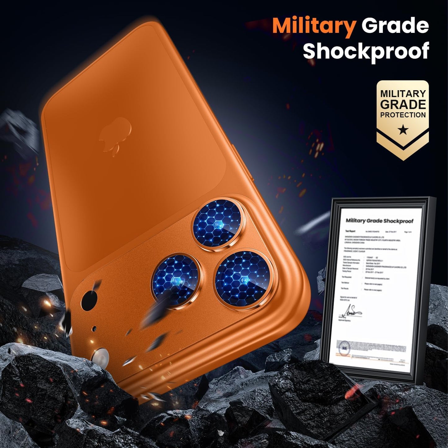 17 WSKEN for iPhone Pro Max Camera Lens Protector - [Military Grade Shatterproof] [Strong Adhesion] Metal Aluminum