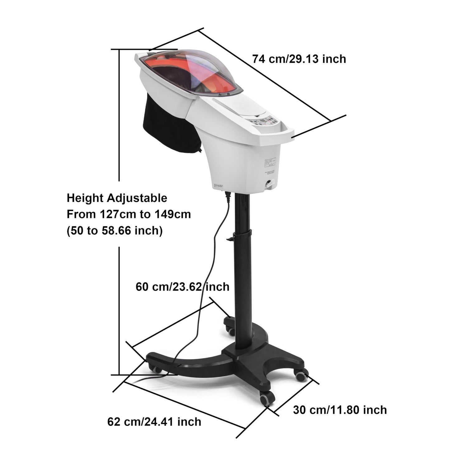 Elitzia Hair Steamer for Black Hair Deep Conditioning Professional Ozone Hair Steamer for Salon Shampoo Bowl Nano Micro Mist Steam for Natural Hair with Hooded ET1408W7C White 7-Color Light
