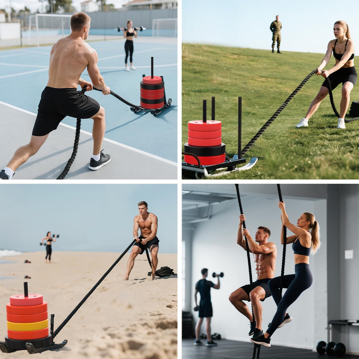 Keepark Weight Workout Sled Pulling Rope - Heavy Duty Workout Rope for Weight Sled, Tire Drag, Football Training - Fitness Resistance Exercise Equipment for Men & Women - 1.5 Inch x 50FT