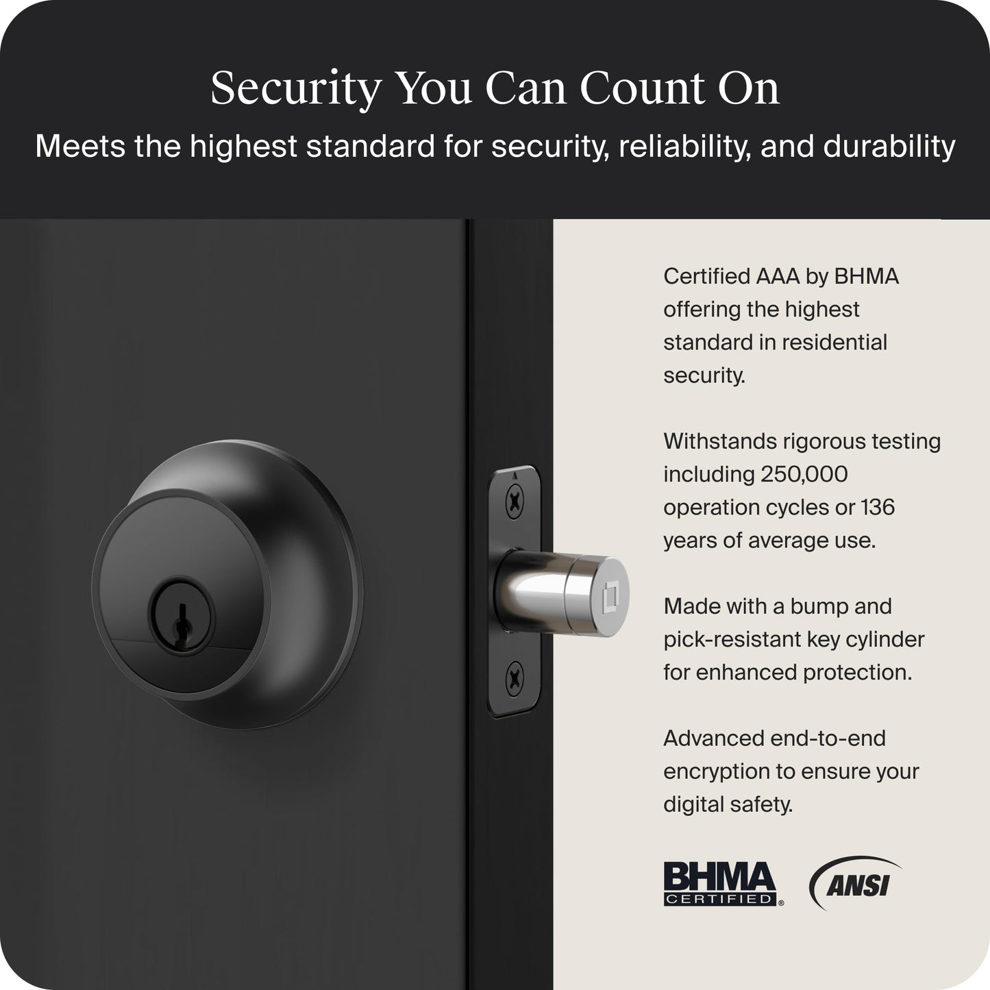 Level Lock Pro - World’s Smallest, Fastest, Innovative Smart Lock - Matter-Over-Thread Deadbolt Plus Apple Home Key - Keyless & Remote Access via Apple, Alexa, Google Home, SmartThings (Matte Black)