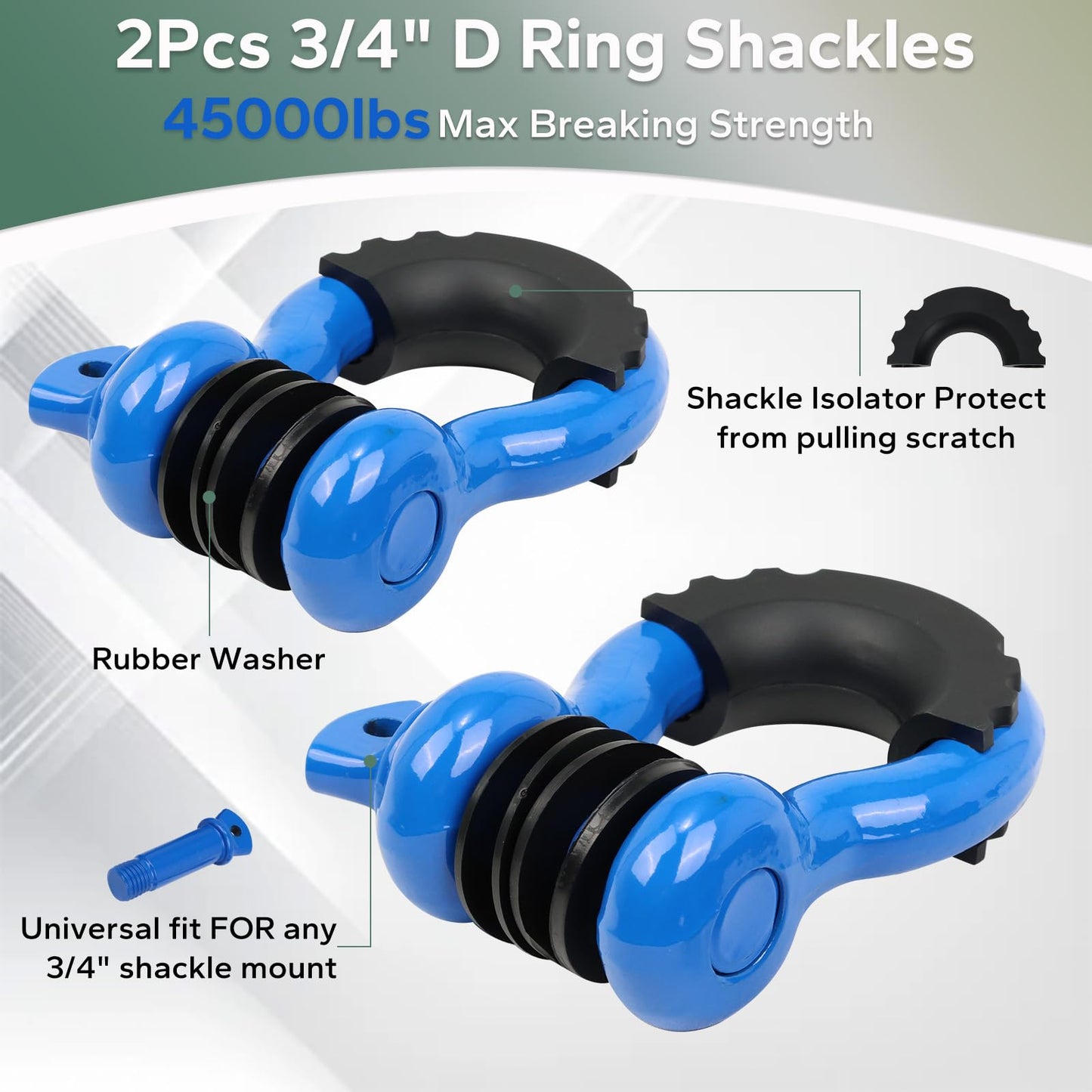 NIXFACE Offroad Recovery Kit Bundle – 10 Ton Snatch Block Pulley, Tree Saver, Soft Shackles & D-Ring Shackles