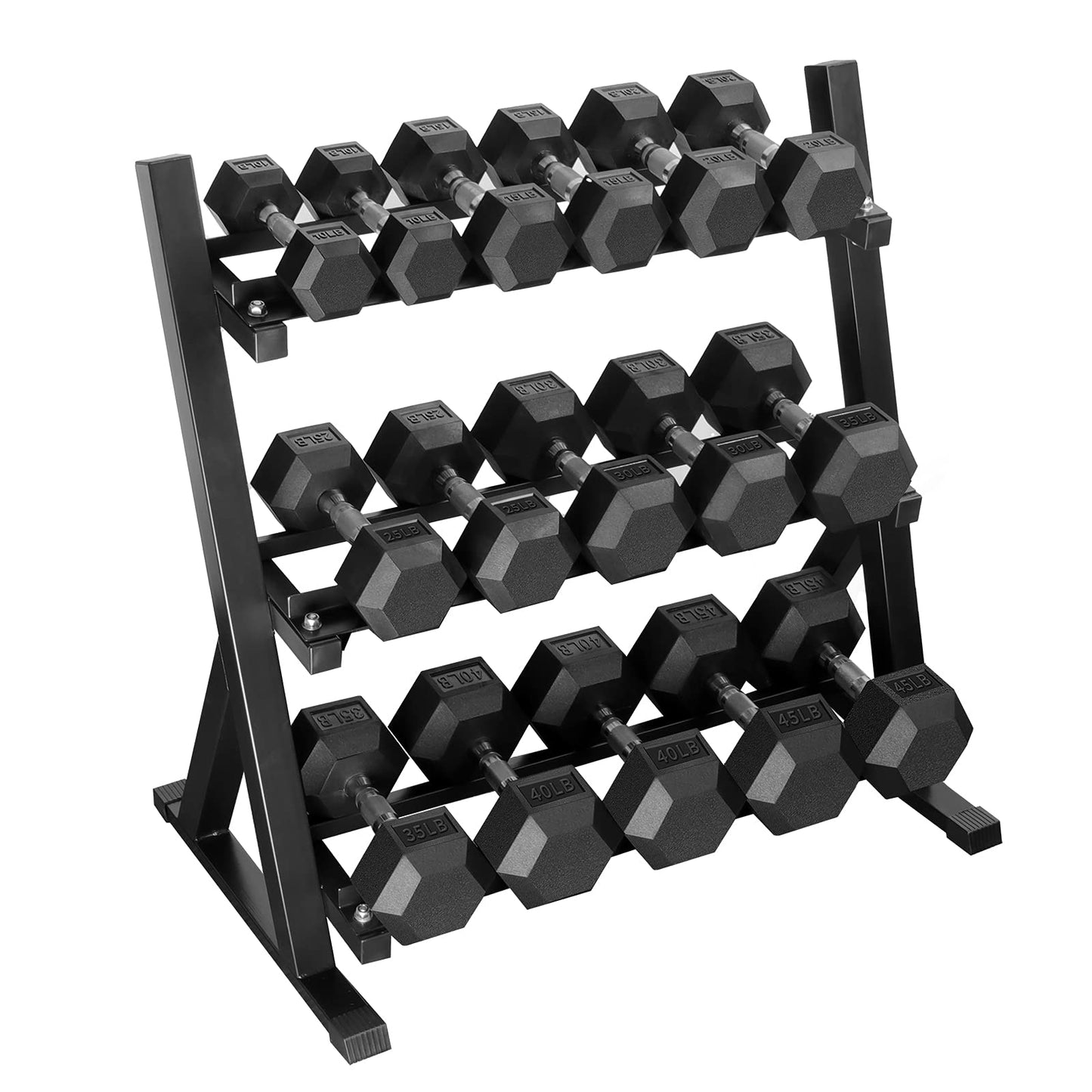 Hex Dumbbells Rubber Coated Cast Iron Hex Black Dumbbell Free Weights for Exercises 12 Pounds/Pair