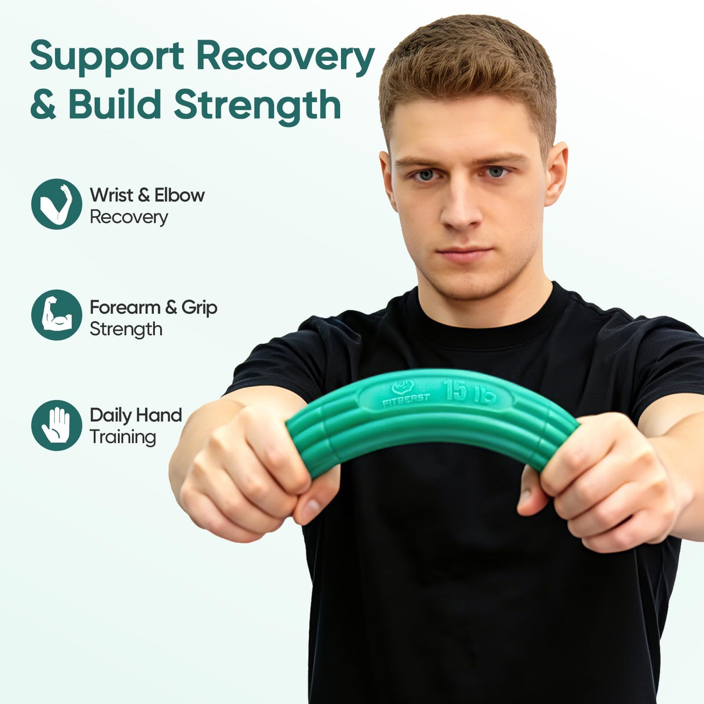 FitBeast Flex Therapy Bars and Therapy Putty Set, Hand Therapy and Grip Strength Training for Finger, Wrist & Forearm Exercise